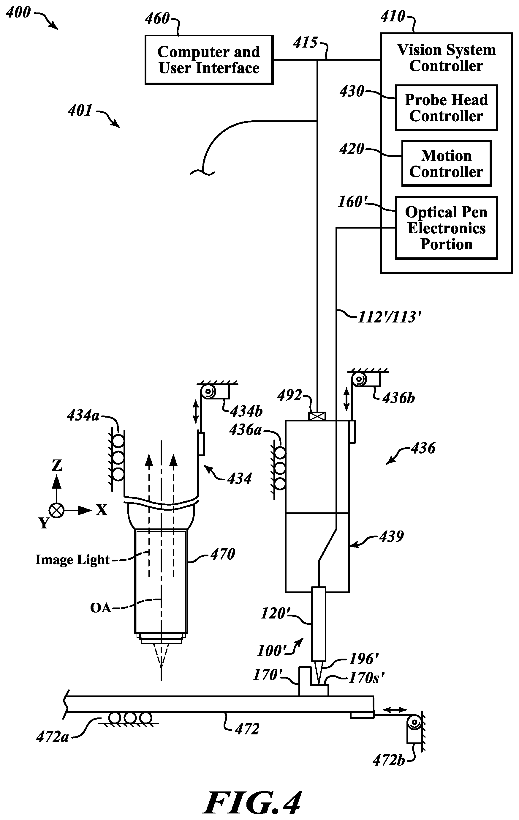 Patent US12492889 Figure 4 – Chromatic range sensor system including camera