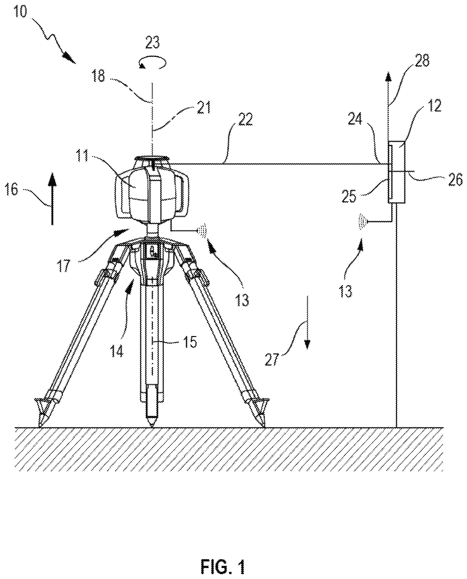 Patent US12492895 Figure 1 – Method for comparing a received beam incident on a laser receiver with a rotating laser beam