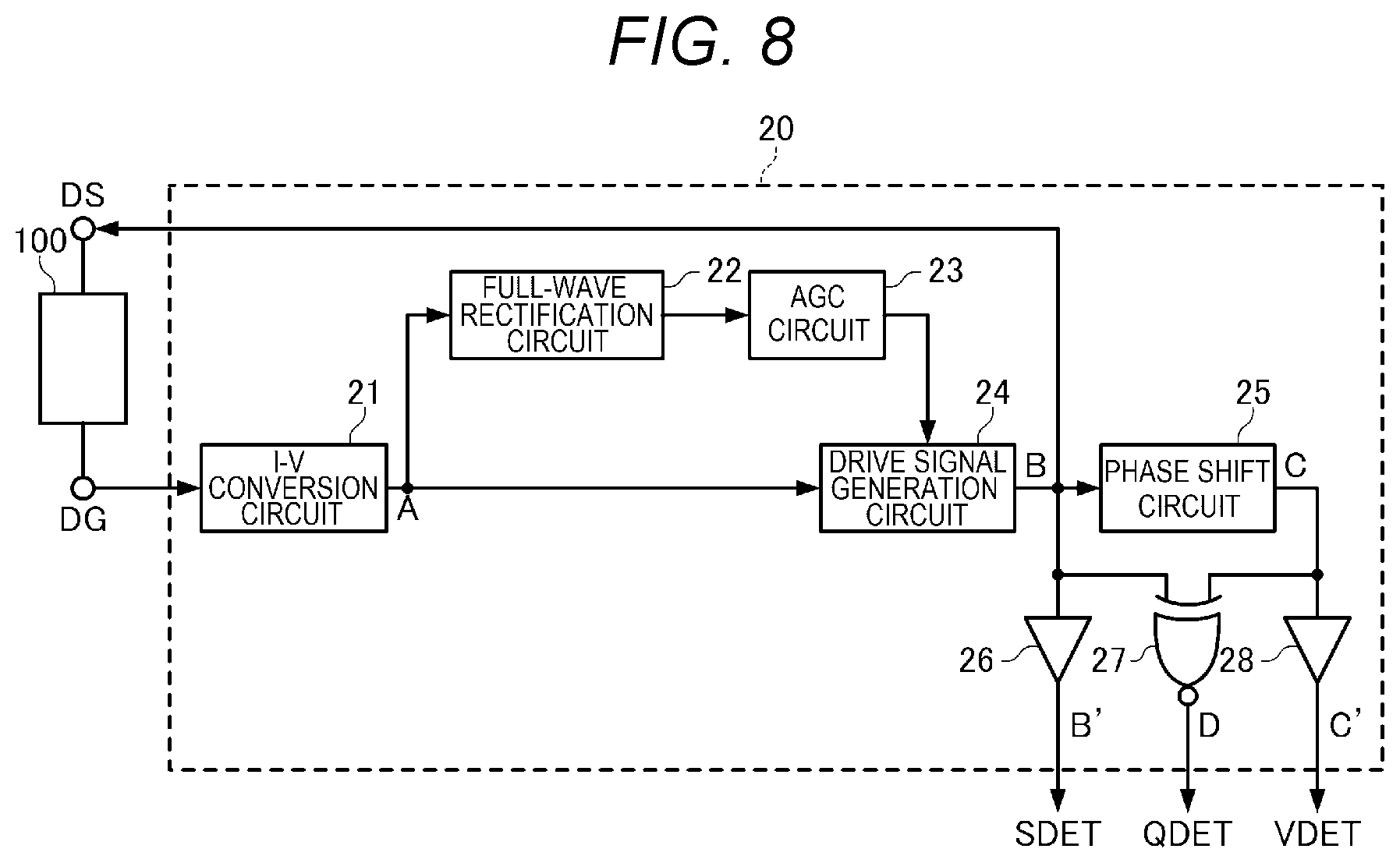 Patent US12492899 Figure 8 – Physical quantity detection circuit and physical quantity detection device