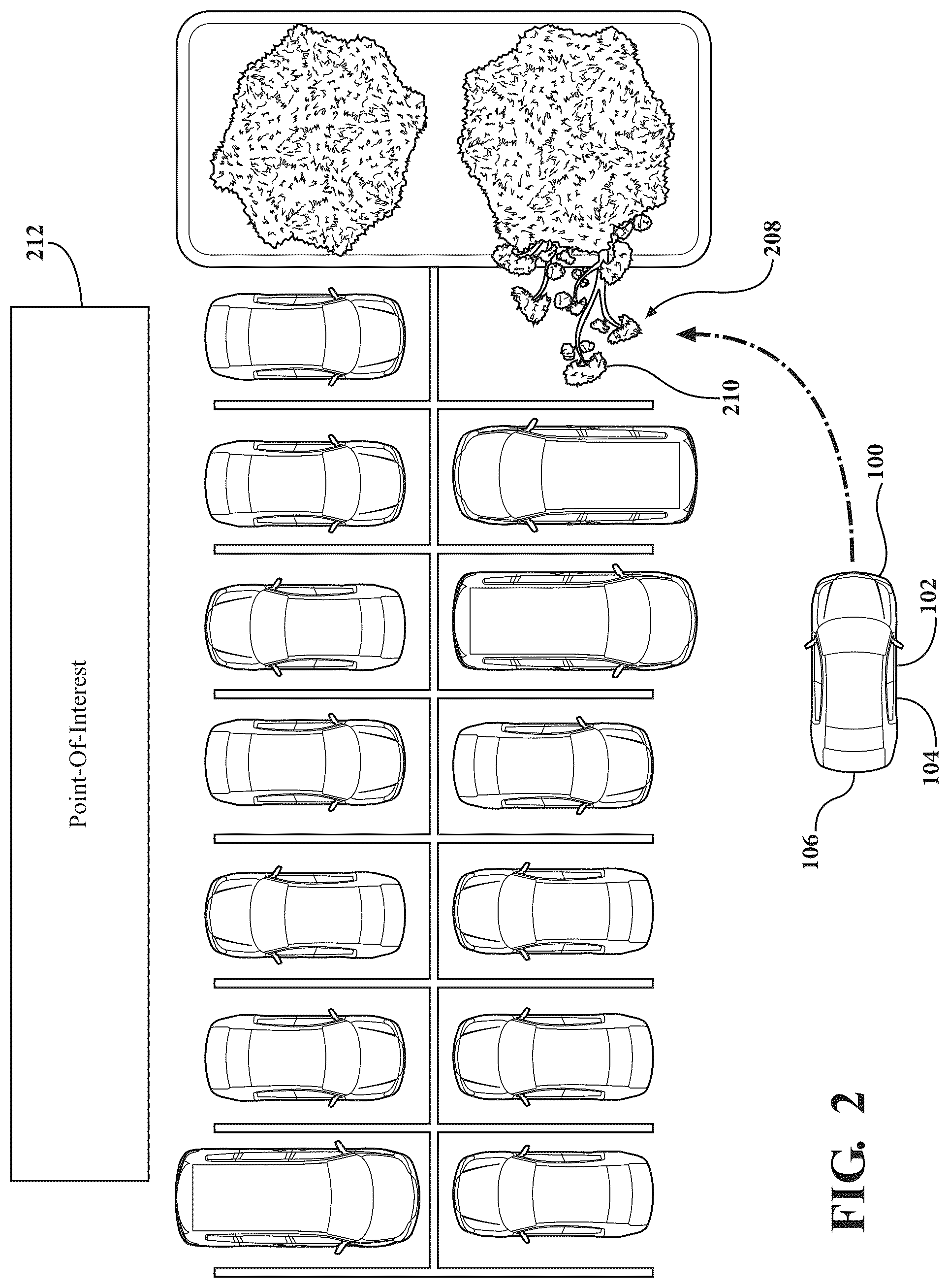 Patent US12492909 Figure 2 – Parking assist system