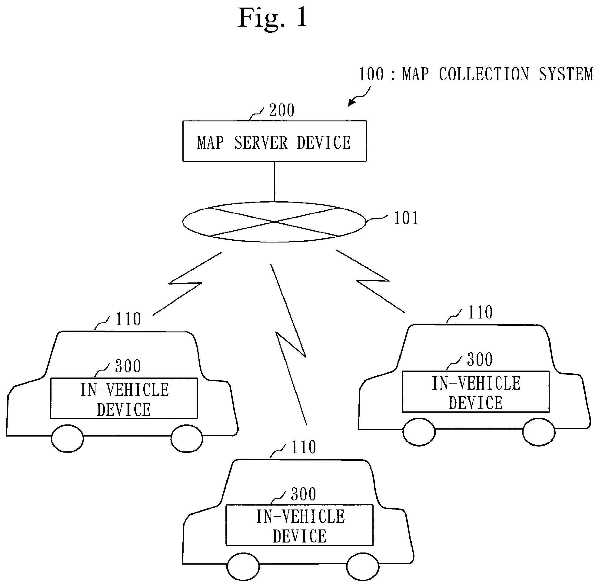 Patent US12492911 Figure 1 – Map collection system, map server device, in-vehicle device and map collection method