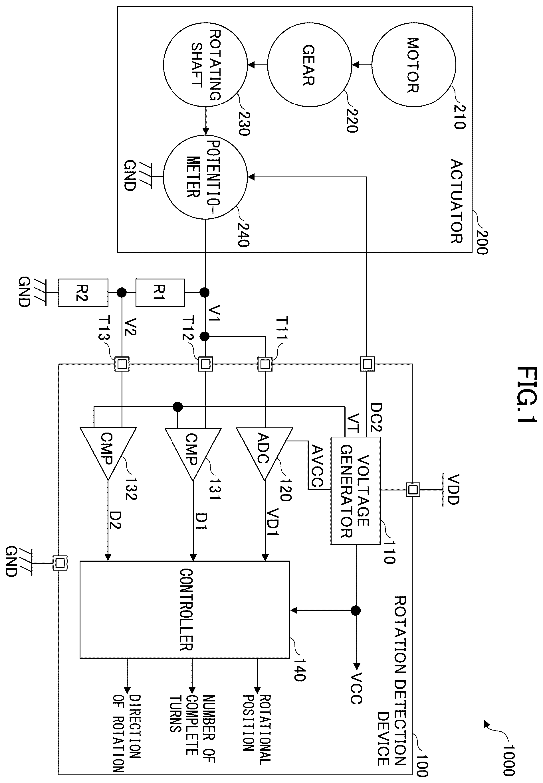 Patent US12492917 Figure 1 – Rotation detection device, rotation detection method, and rotation detection program