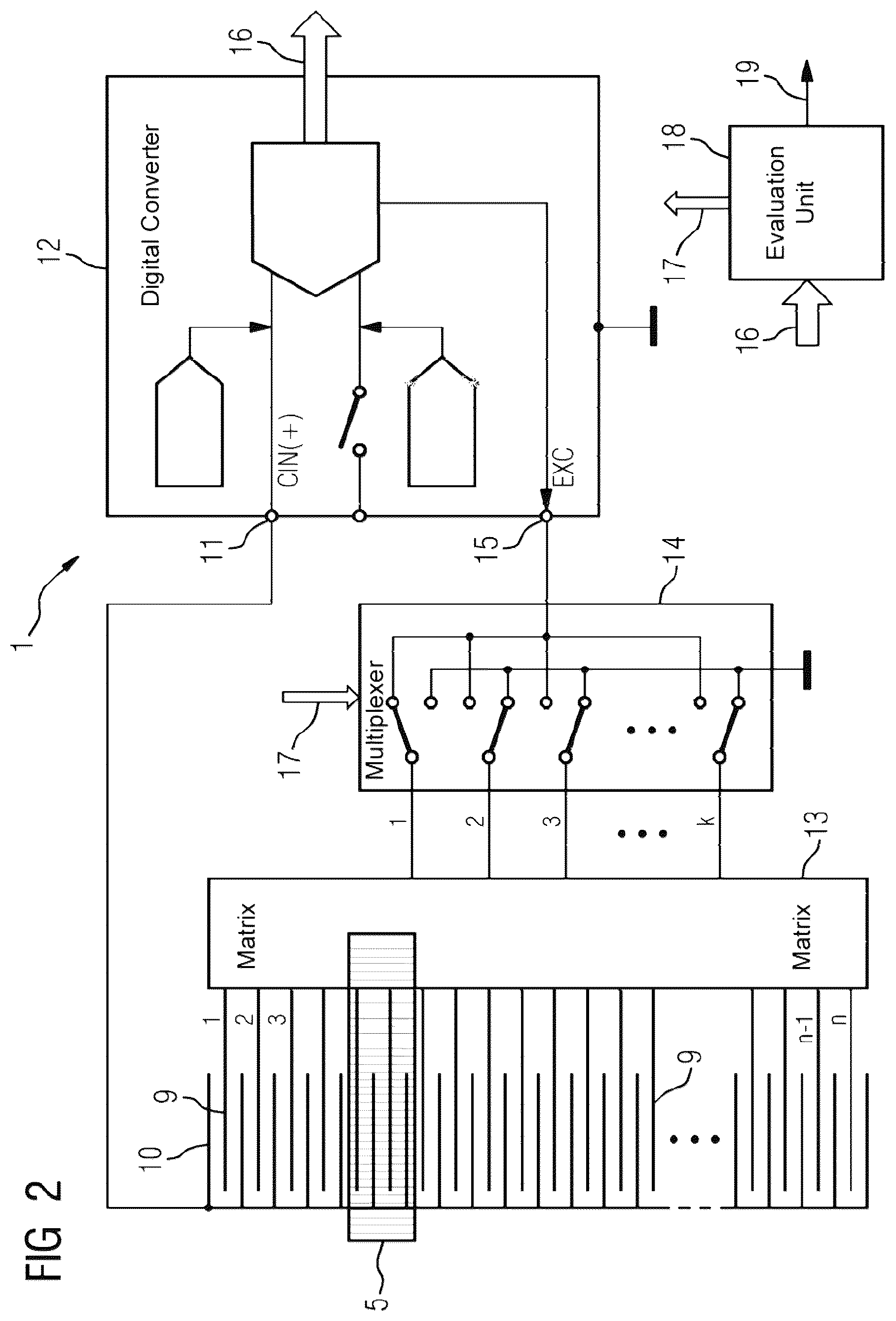 Patent US12492920 Figure 2 – Capacitive reading device for a pointer instrument
