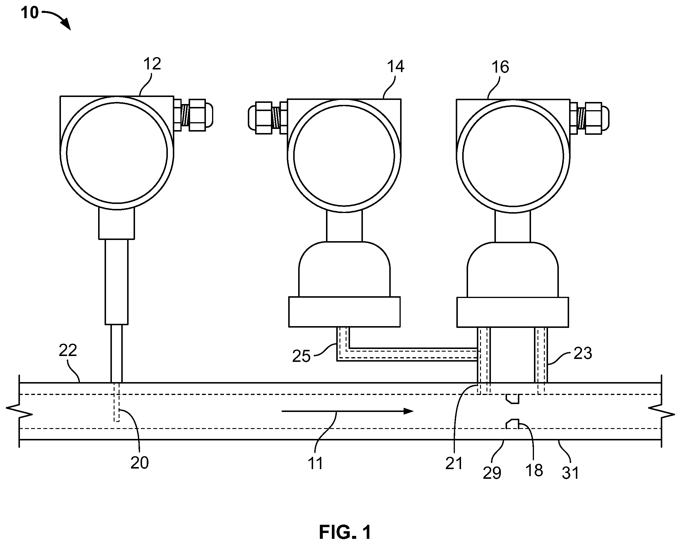 Patent US12492929 Figure 1 – Flow meter assembly