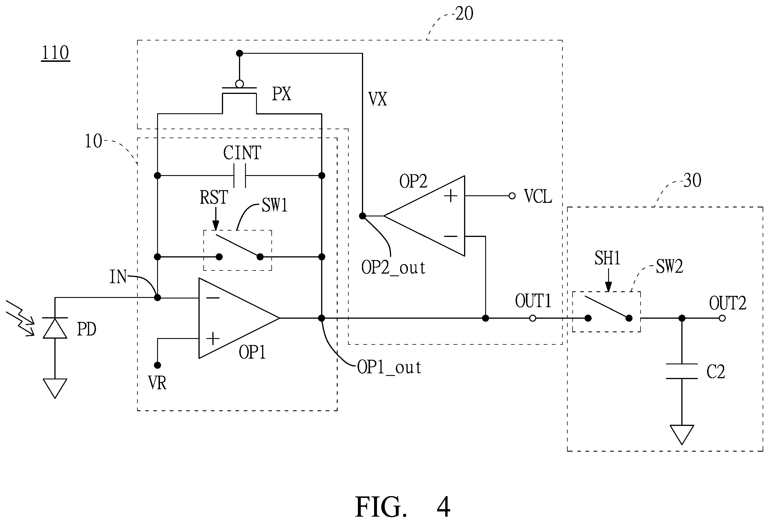 Patent US12492937 Figure 4 – Active clamp photoelectric sensing device