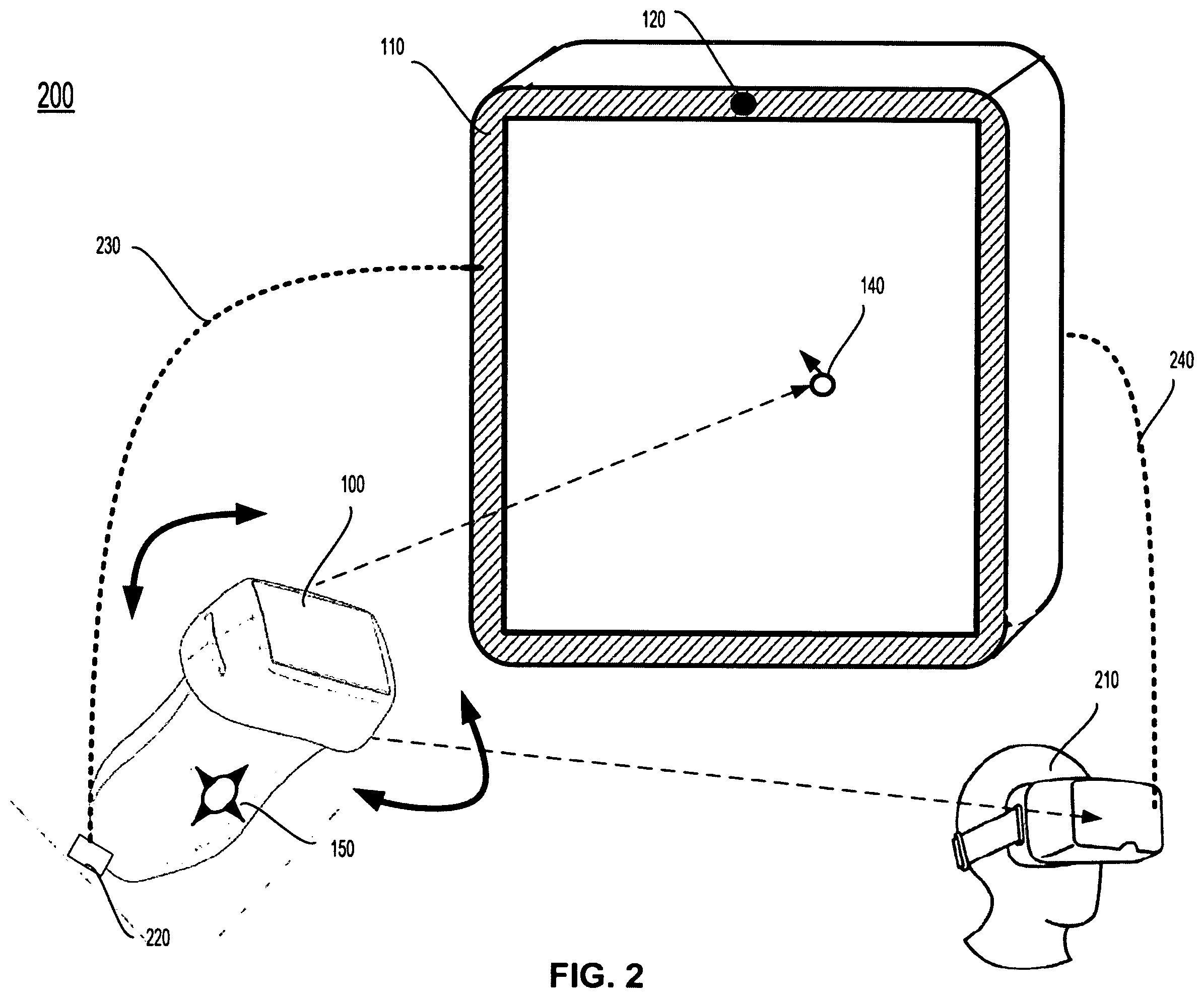 Patent US12492953 Figure 2 – Ultrasound probe with pointer remote control capability