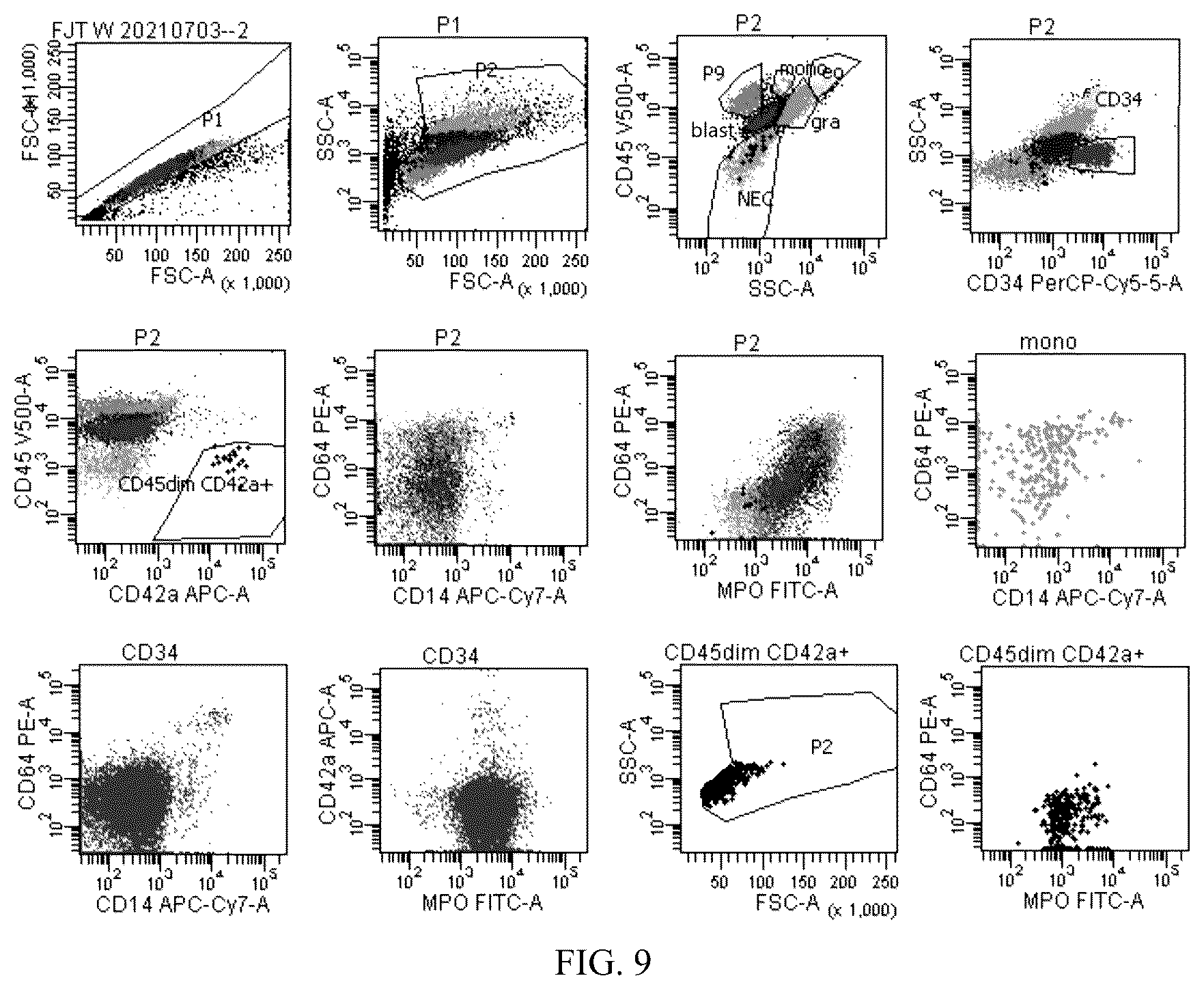 Patent US12492980 Figure 9 – Antibody combination for one-step screening and/or diagnosis of clonal diseases and related application