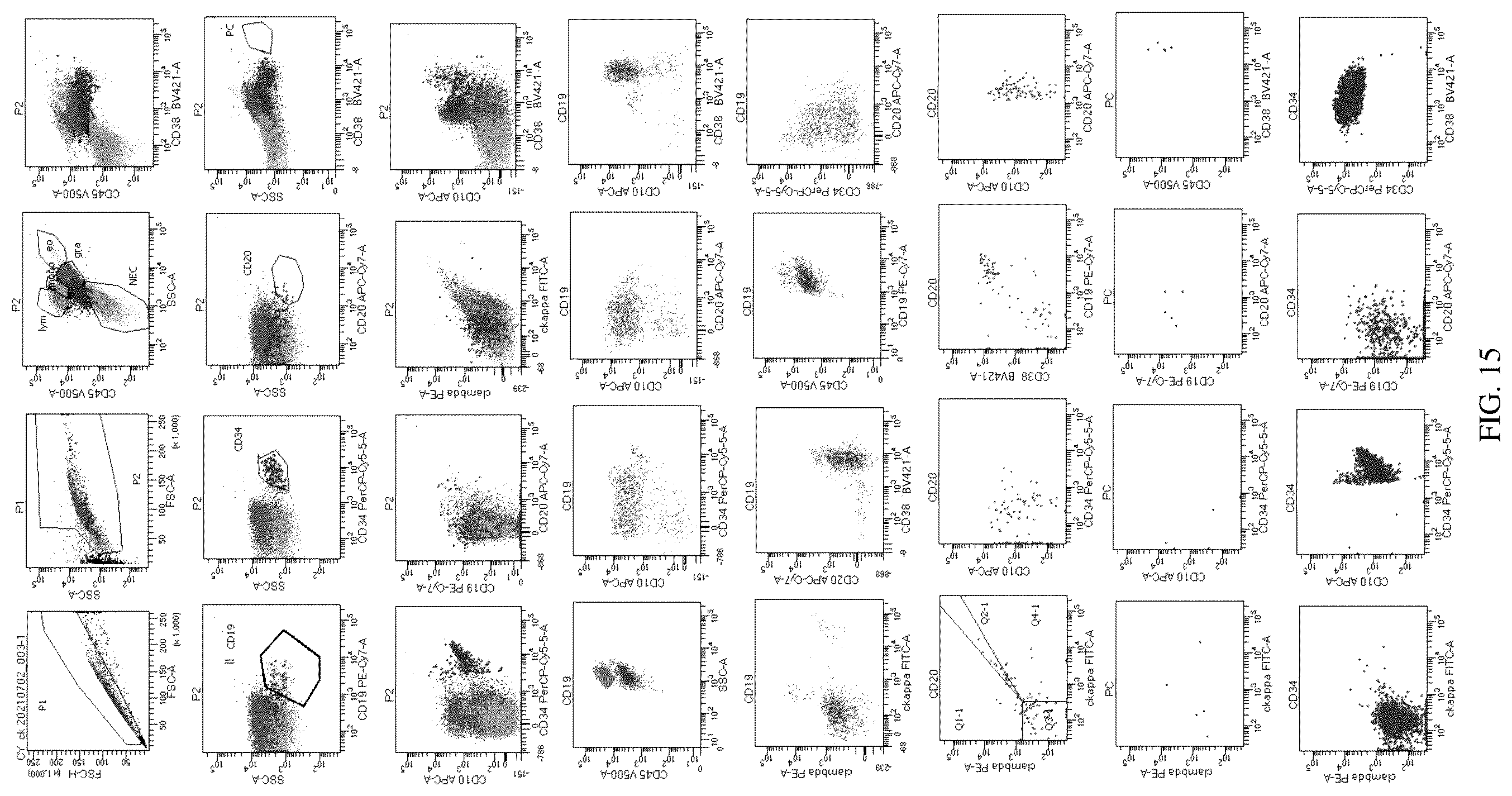 Patent US12492980 Figure 15 – Antibody combination for one-step screening and/or diagnosis of clonal diseases and related application