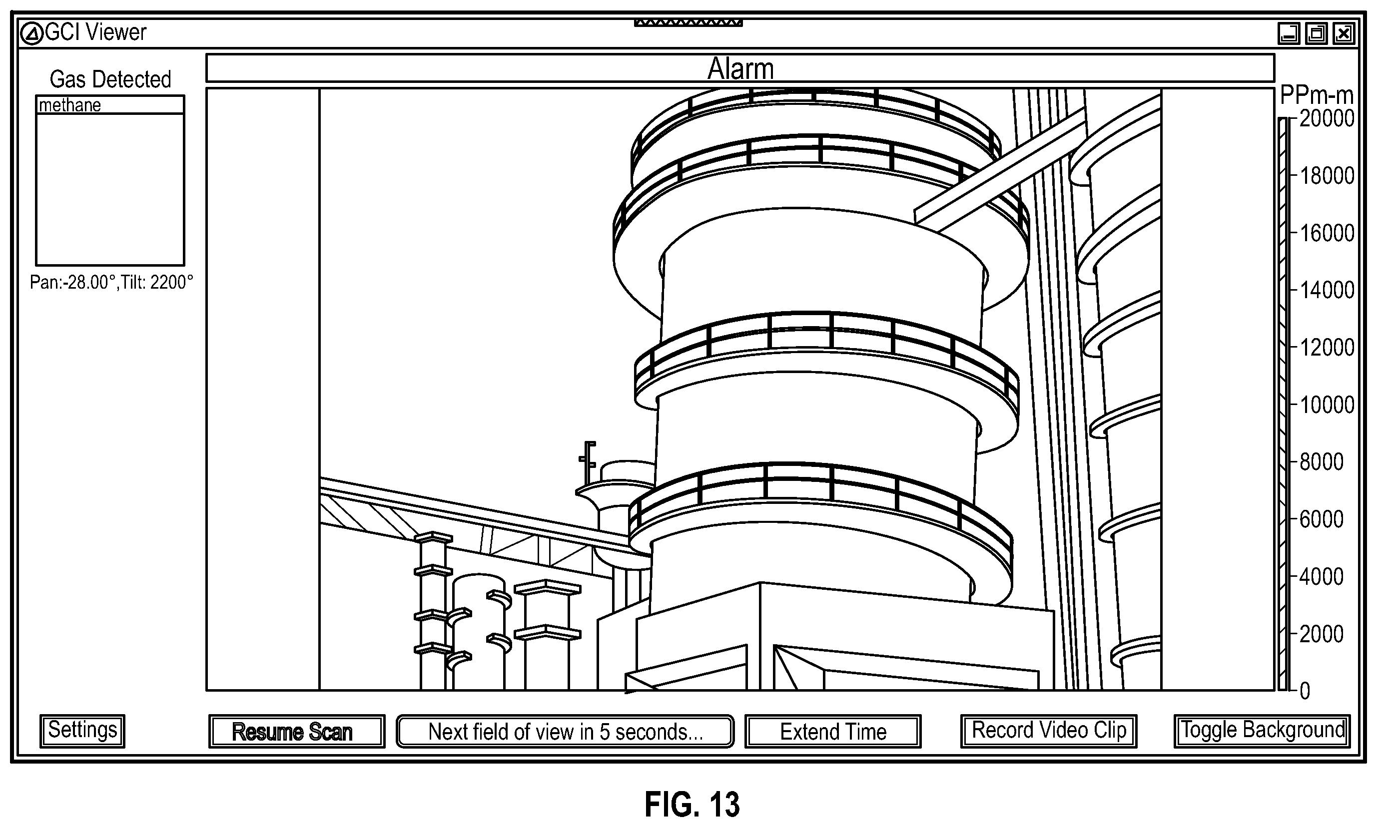 Patent US12492987 Figure 12 – Gas leak emission quantification with a gas cloud imager
