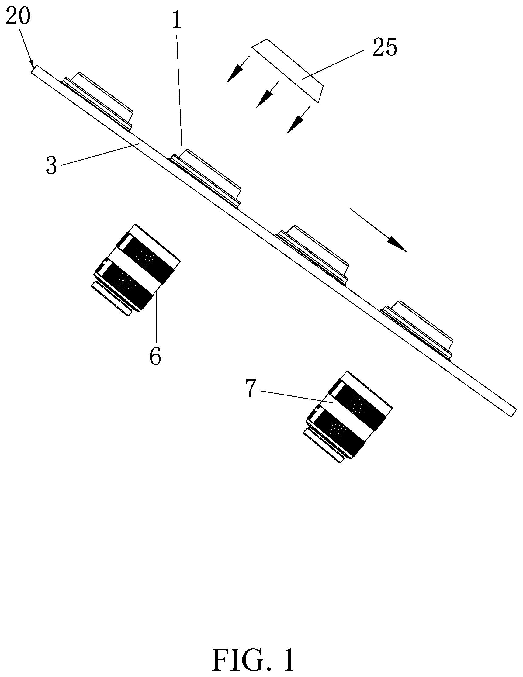Patent US12492999 Figure 1 – Optical inspection equipment for checking multiple utensils made of plant fibers