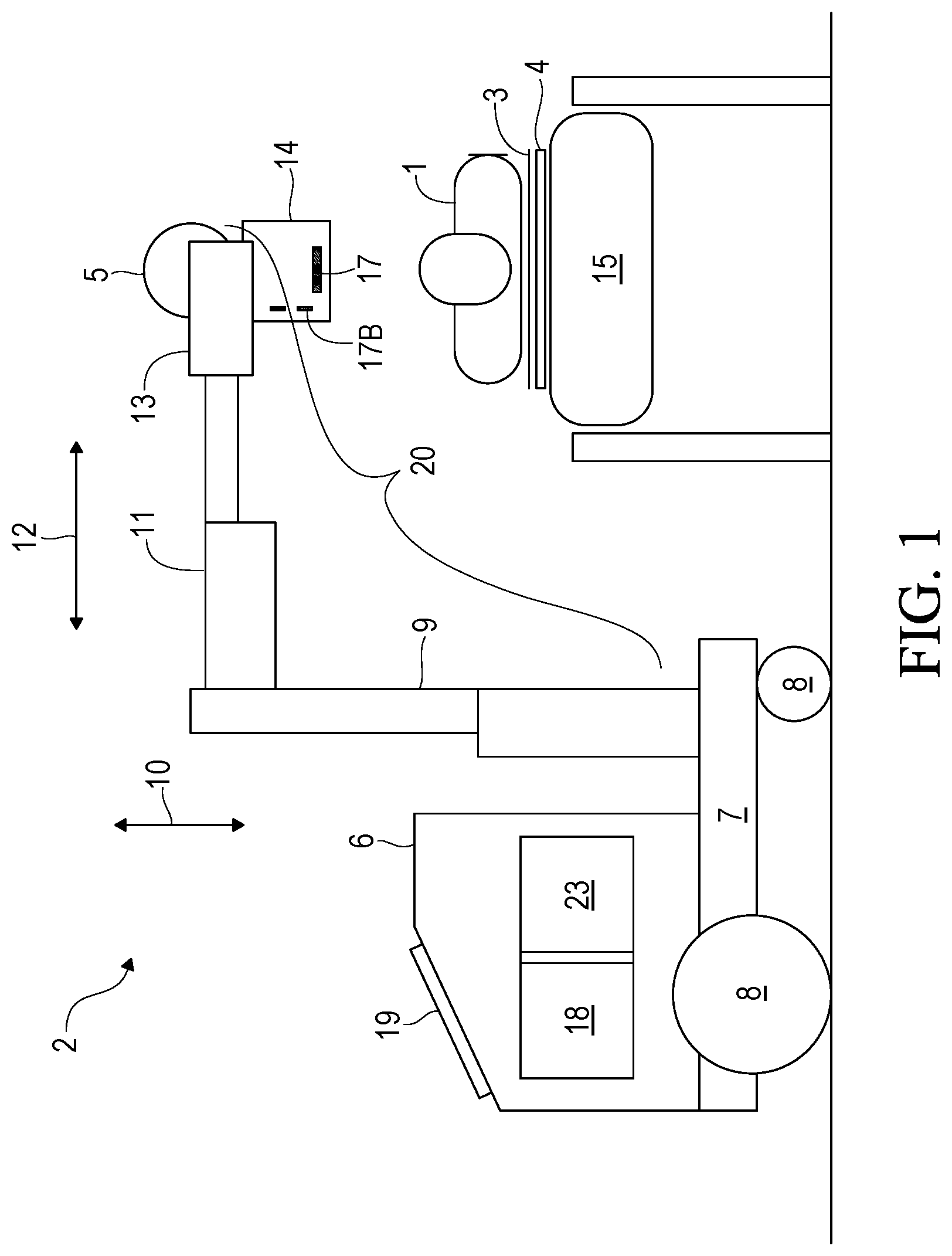 Patent US12496024 Figure 1 – Digital mobile radiography systems and methods