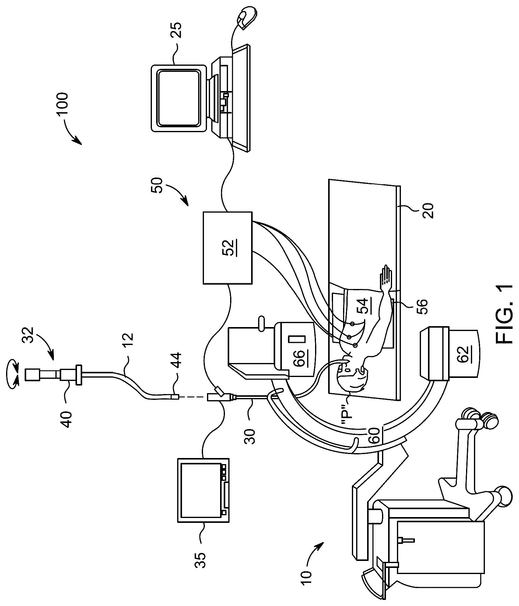 Patent US12496035 Figure 1 – Systems and methods for C-arm fluoroscope camera pose refinement with secondary movement compensation
