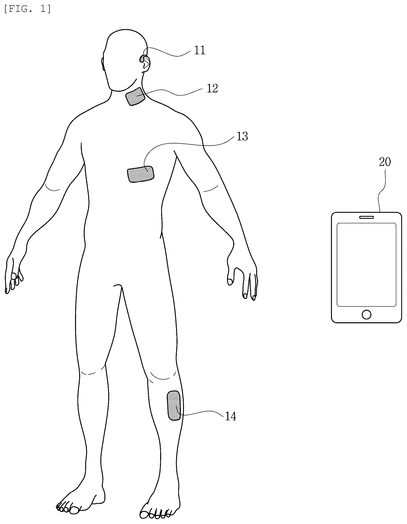 Patent US12496040 Figure 1 – Diagnosis system using attachable patch type ultrasonic transducer