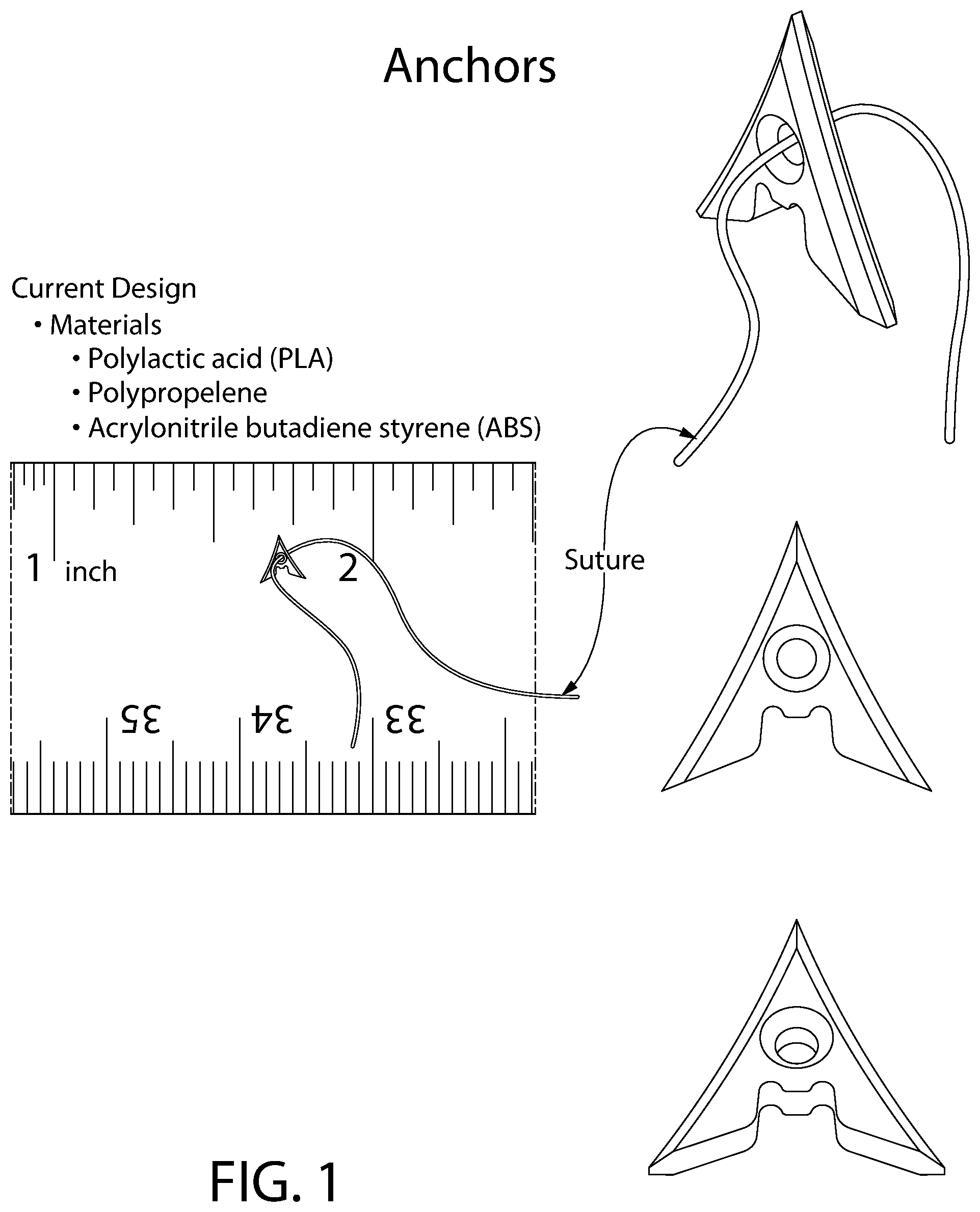 Patent US12496057 Figure 1 – Suture materials, suture placement devices and methods of suture placement and tissue approximation