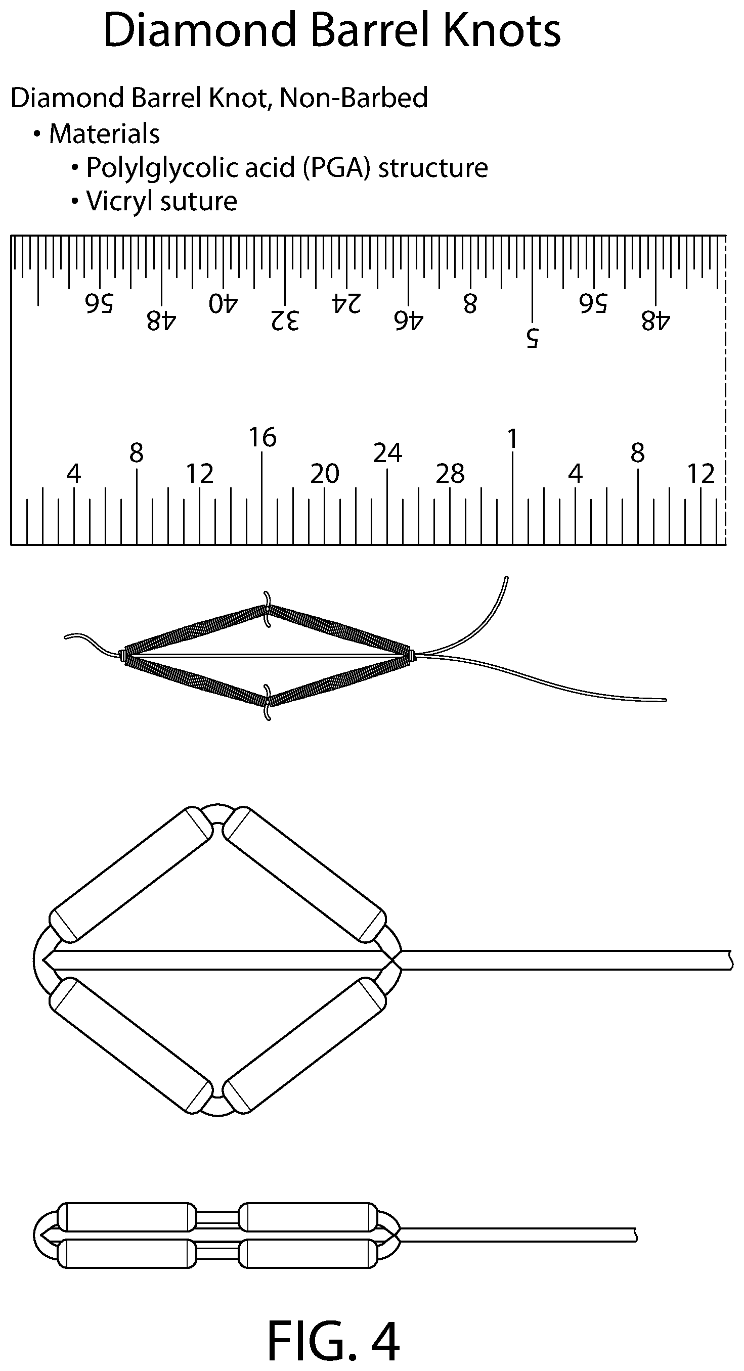 Patent US12496057 Figure 4 – Suture materials, suture placement devices and methods of suture placement and tissue approximation