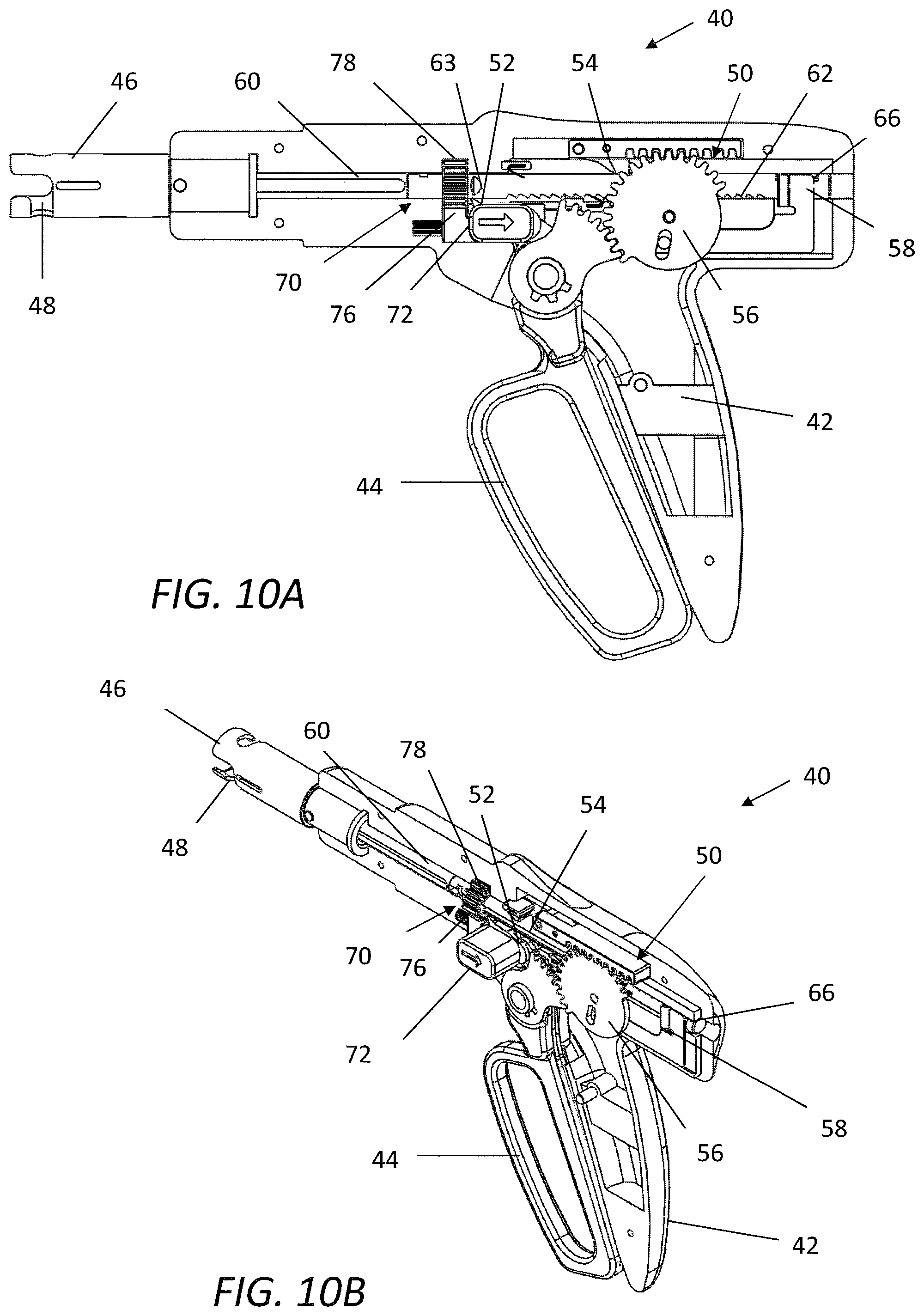 Patent US12496066 Figure 8 – Surgical stapler handle assembly having actuation mechanism with longitudinally rotatable shaft