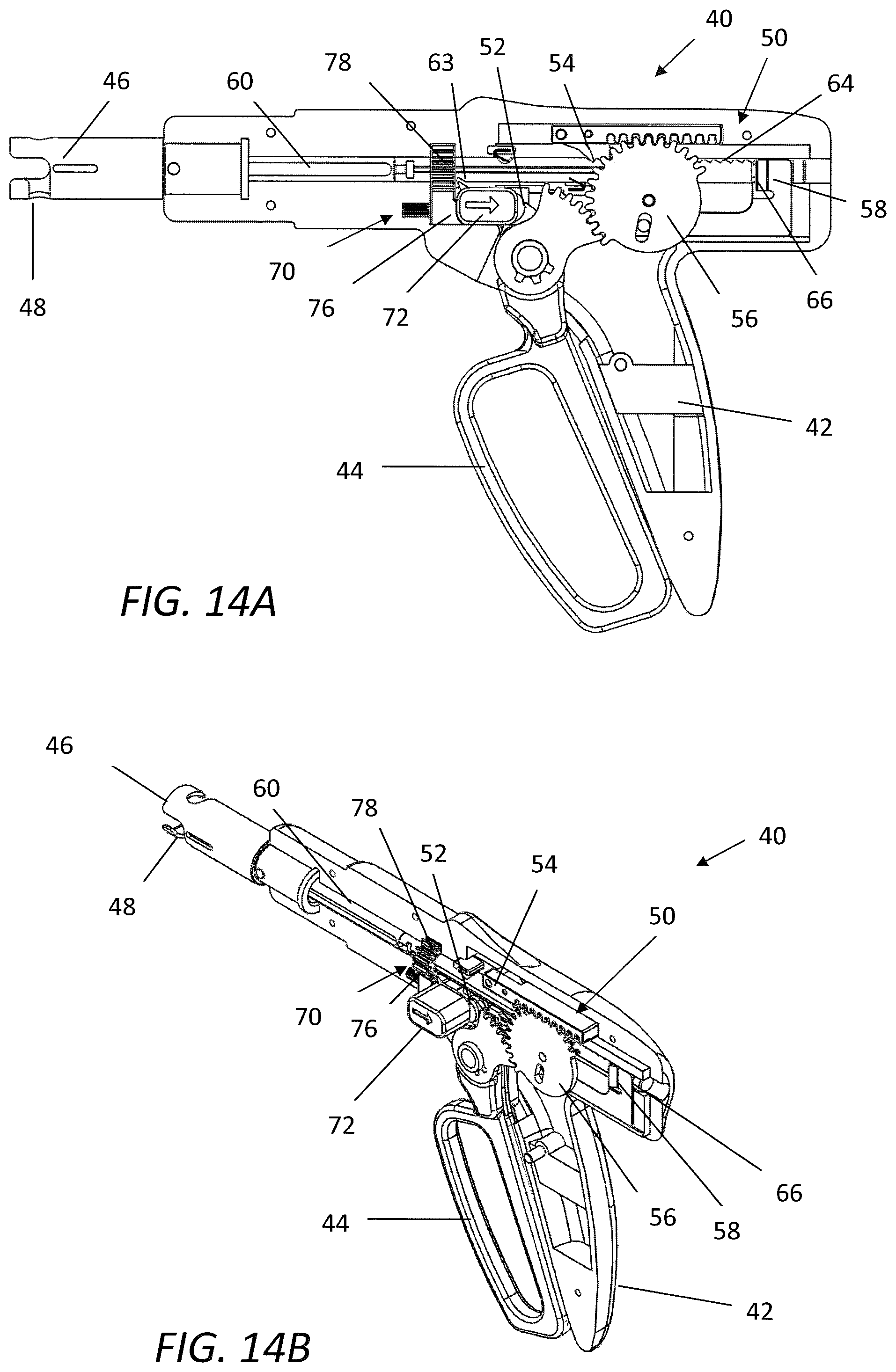 Patent US12496066 Figure 12 – Surgical stapler handle assembly having actuation mechanism with longitudinally rotatable shaft