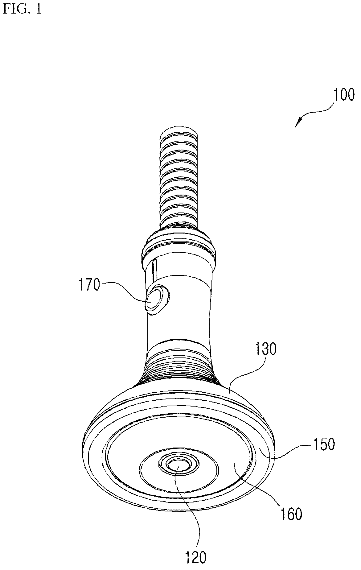Patent US12496082 — Multi-focal shockwave output handle unit for extracorporeal shockwave therapy device using multi-piezoelectric configuration — Figure 1