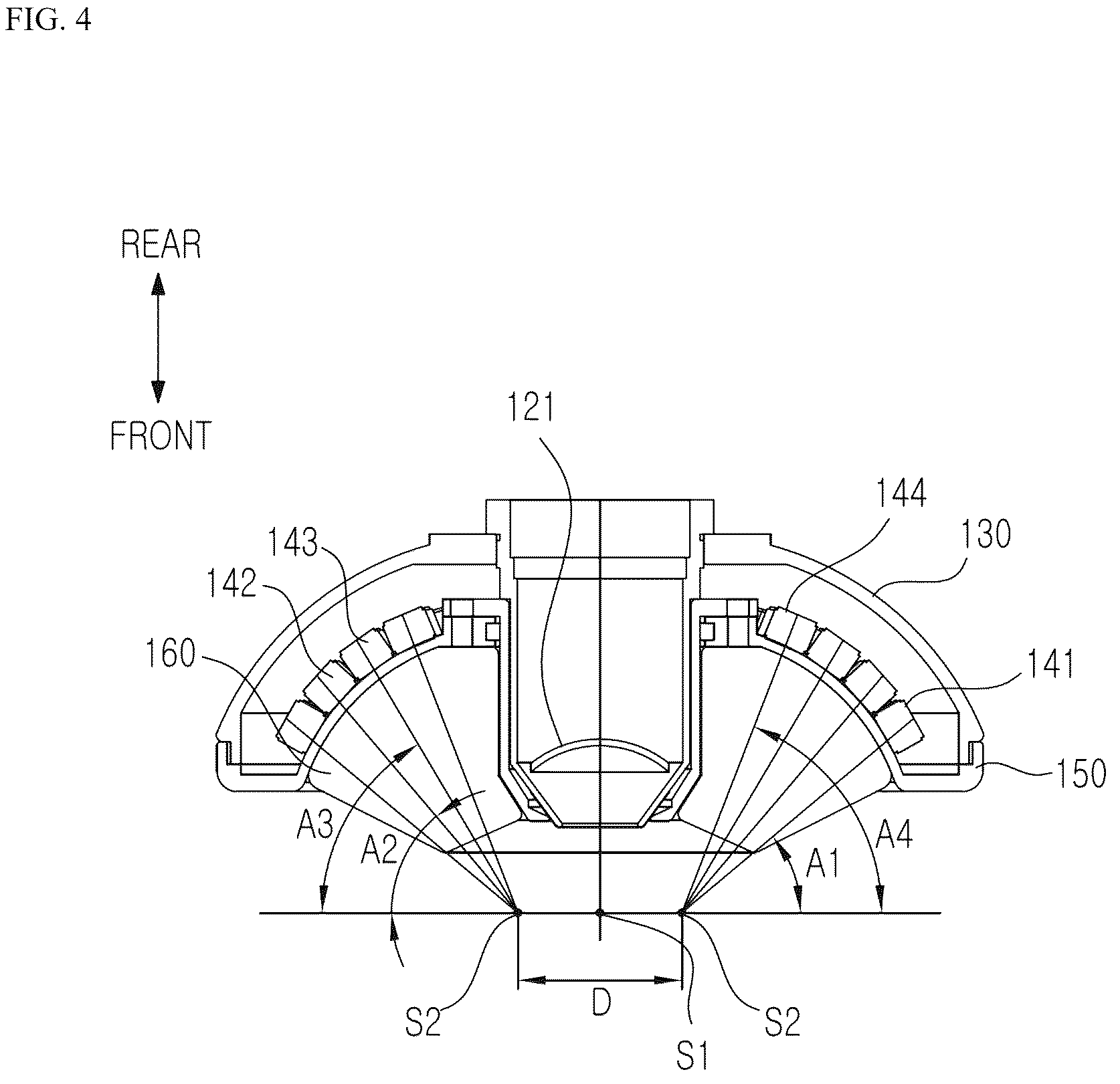 Patent US12496082 Figure 4 – Multi-focal shockwave output handle unit for extracorporeal shockwave therapy device using multi-piezoelectric configuration