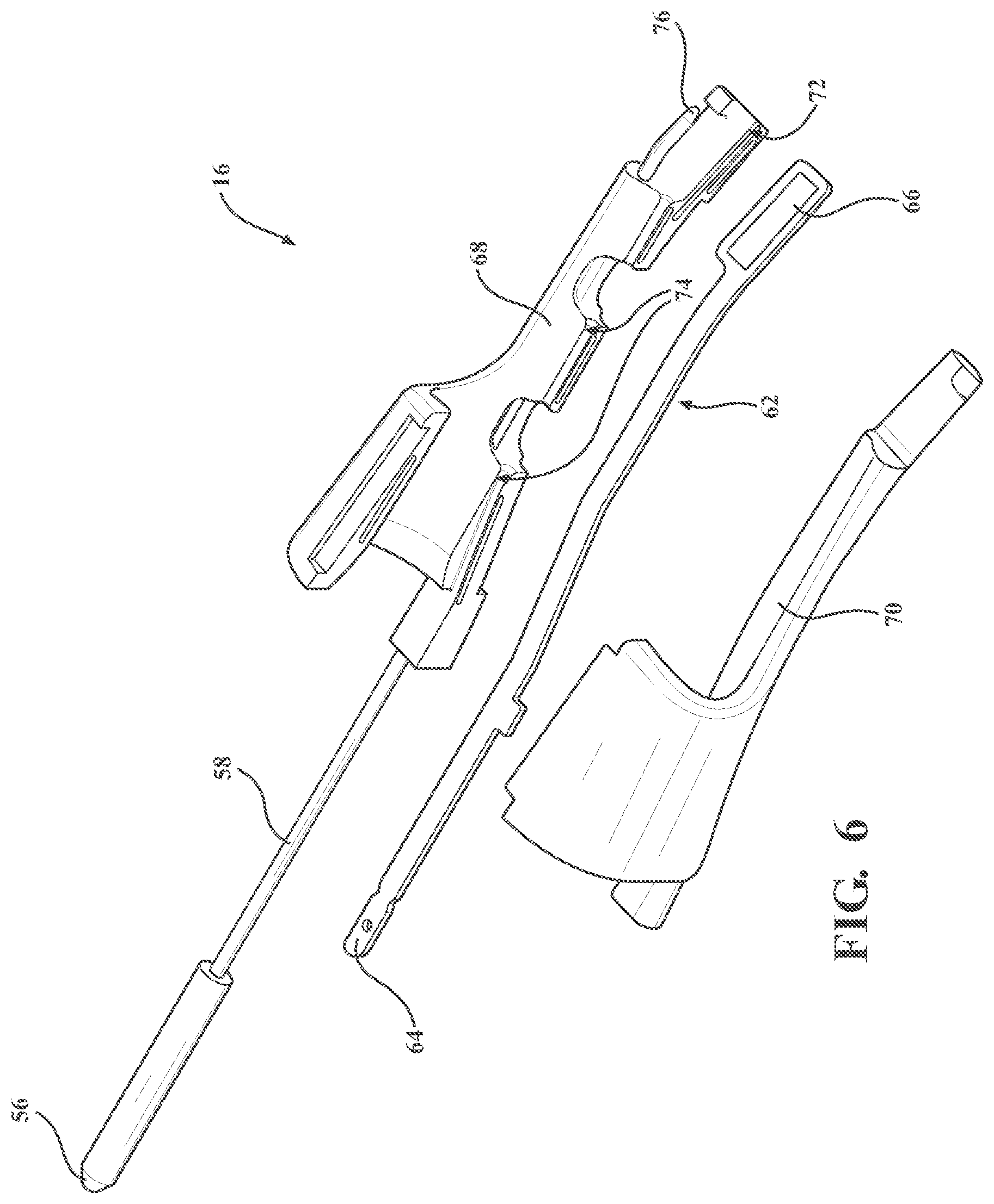 Patent US12496086 Figure 5 – Ultrasonic surgical handpiece assembly