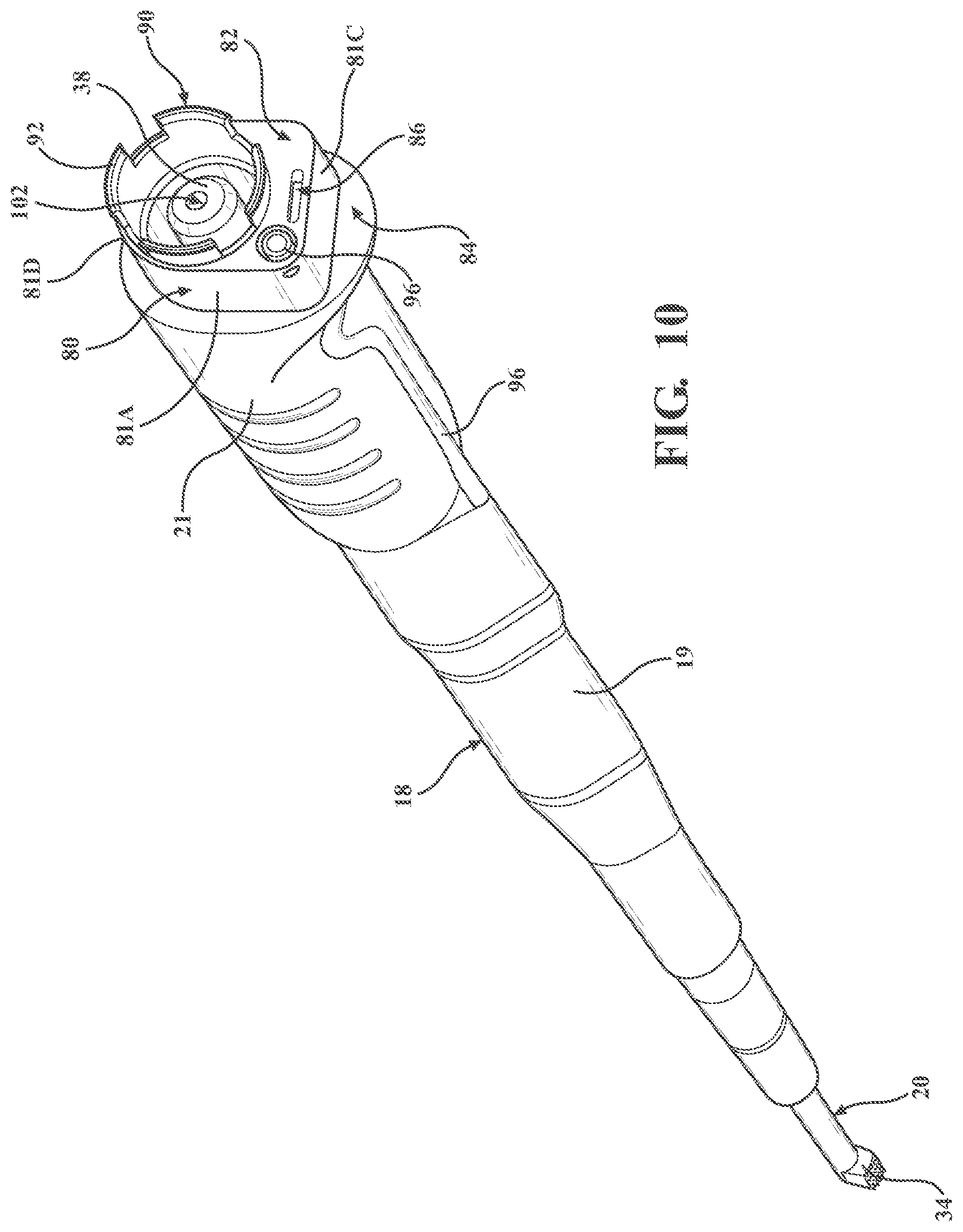 Patent US12496086 Figure 8 – Ultrasonic surgical handpiece assembly