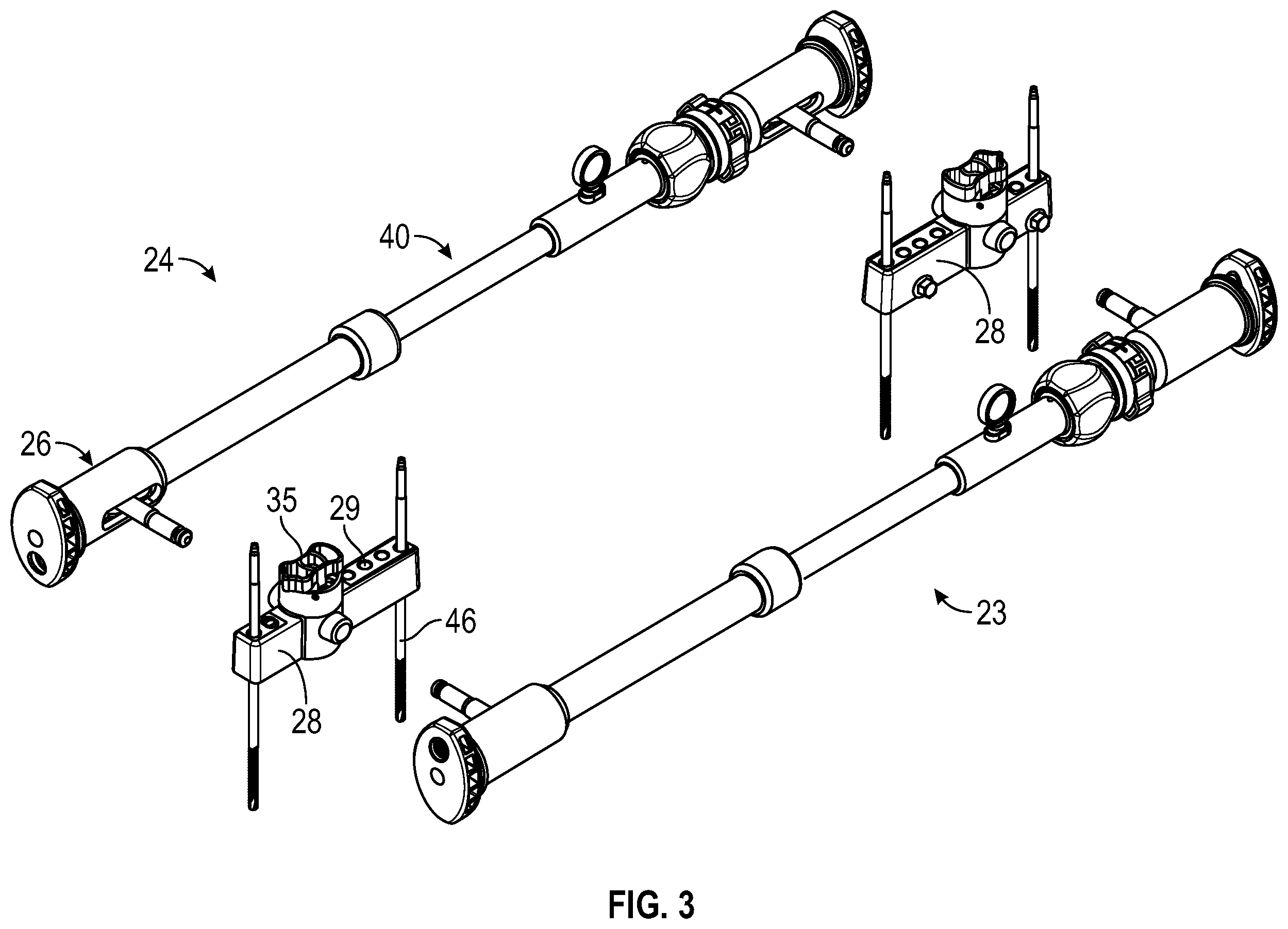 Patent US12496098 Figure 3 – Bone fixator with removable portion