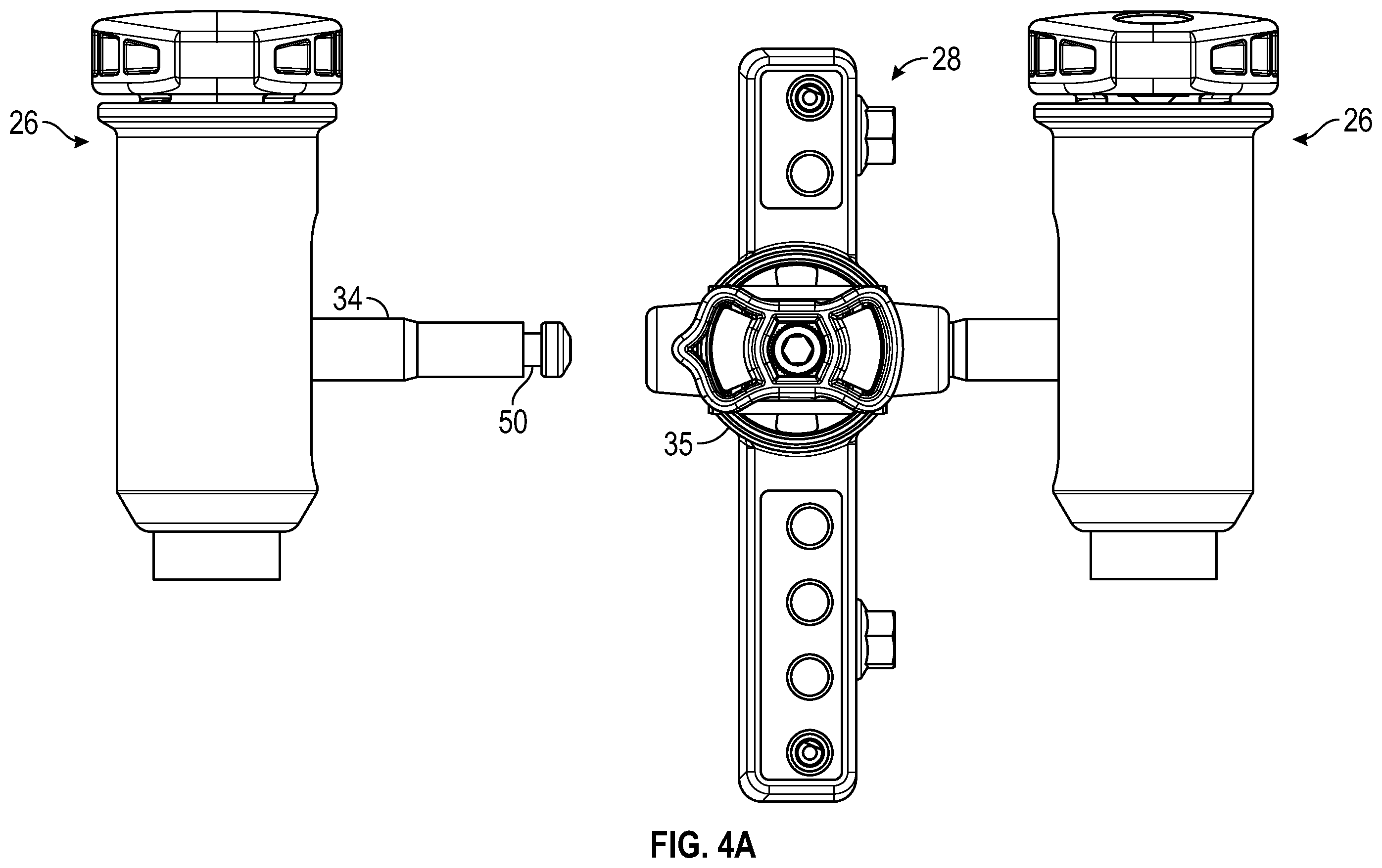 Patent US12496098 Figure 4 – Bone fixator with removable portion