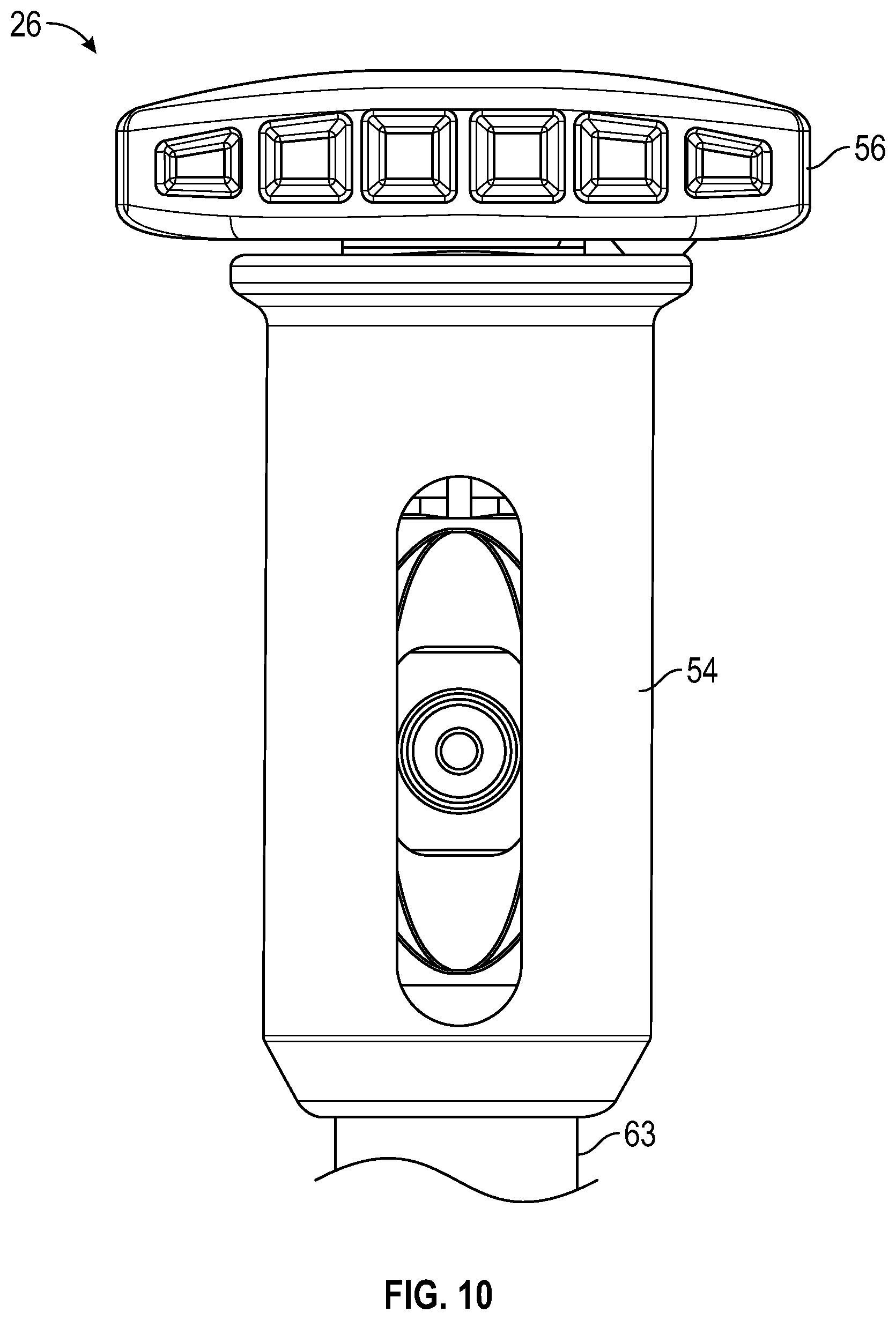 Patent US12496098 Figure 10 – Bone fixator with removable portion