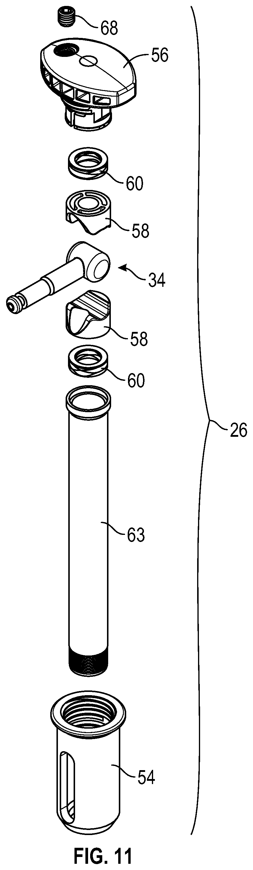 Patent US12496098 Figure 11 – Bone fixator with removable portion
