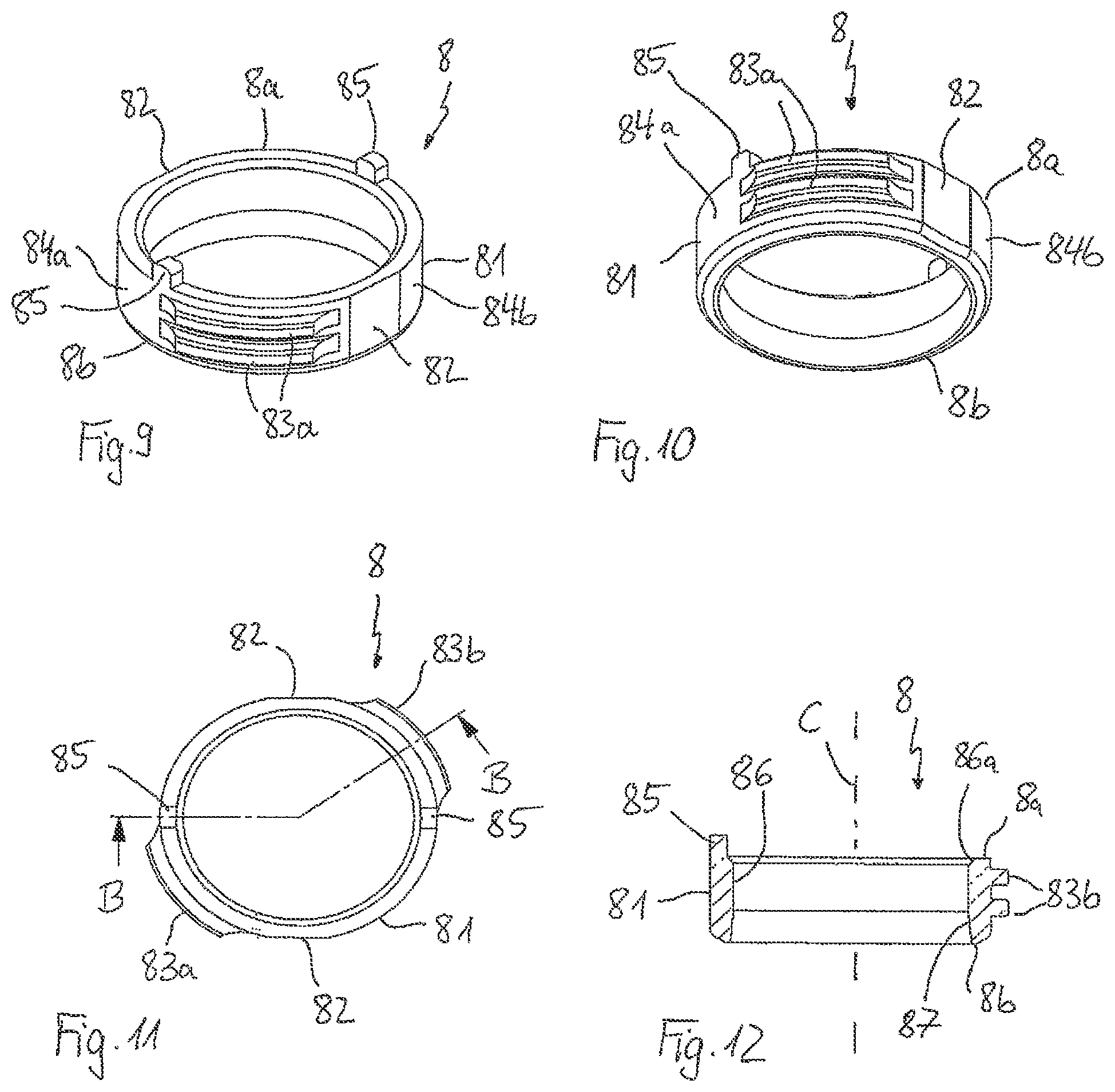 Patent US12496099 Figure 5 – Polyaxial bone anchoring device and system including an instrument and a polyaxial bone anchoring device