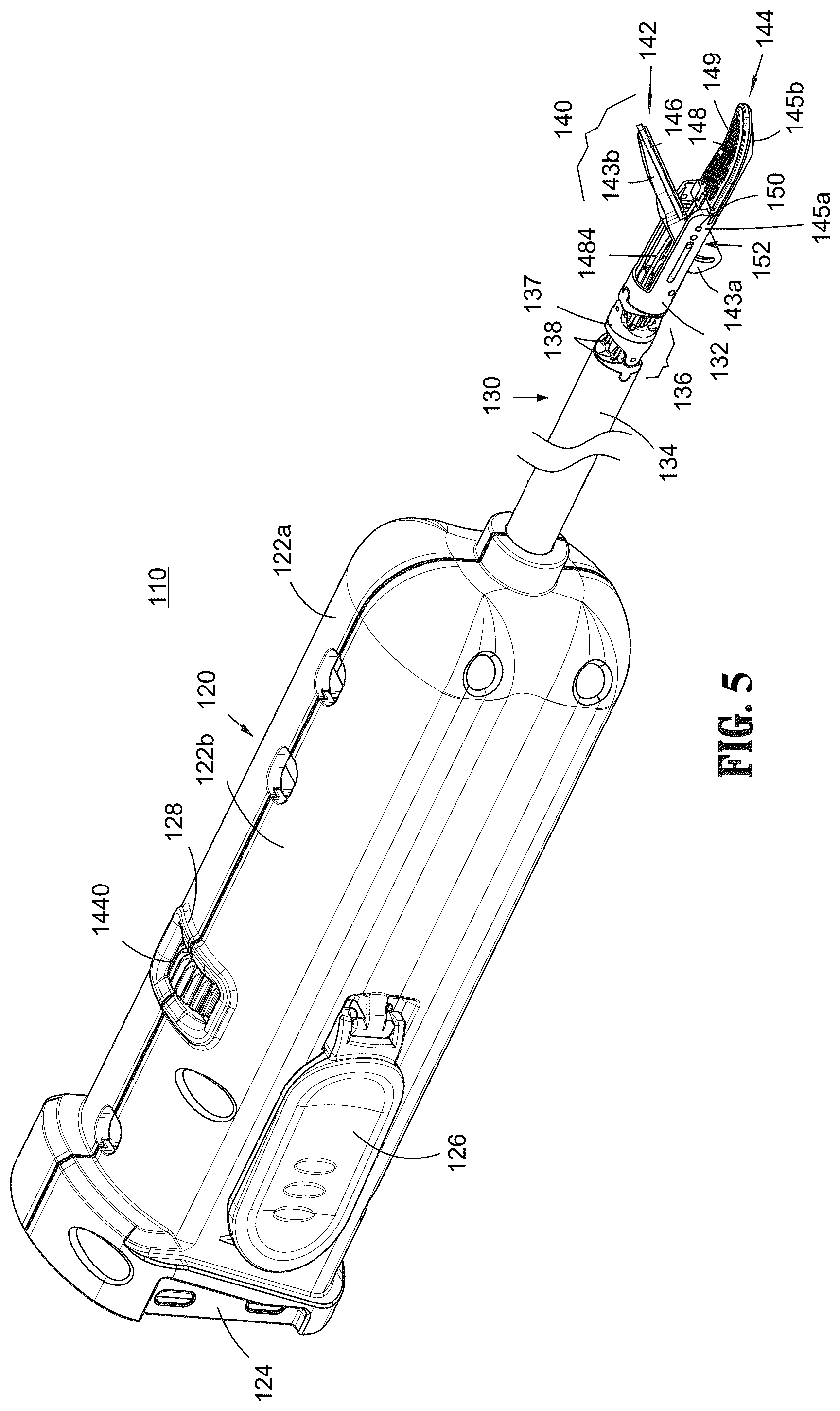 Patent US12496119 Figure 5 – Jaw member, end effector assembly, and method of manufacturing a jaw member of an electrosurgical instrument