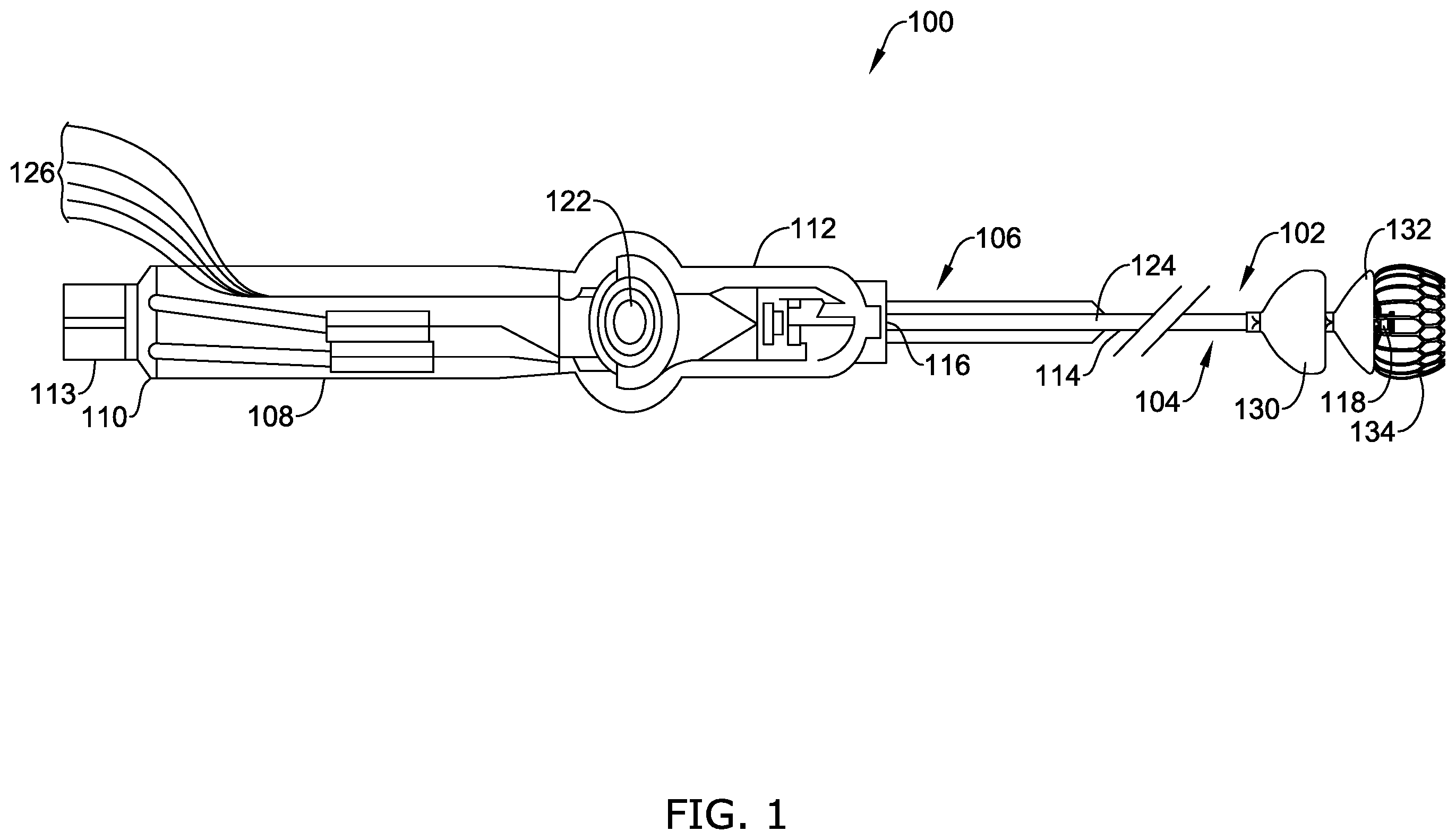 Patent US12496122 Figure 1 – Ablation and occlusive system