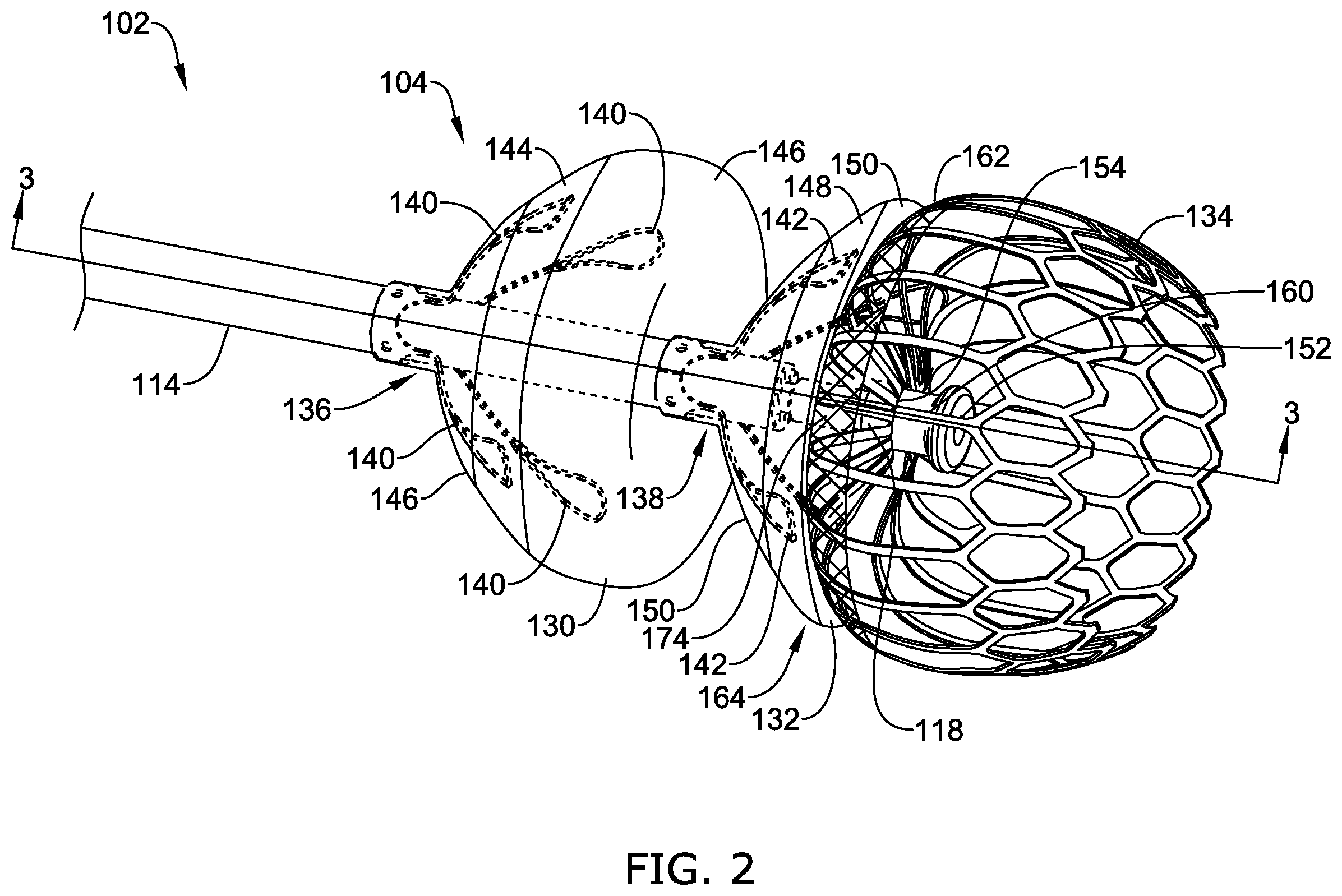 Patent US12496122 Figure 2 – Ablation and occlusive system