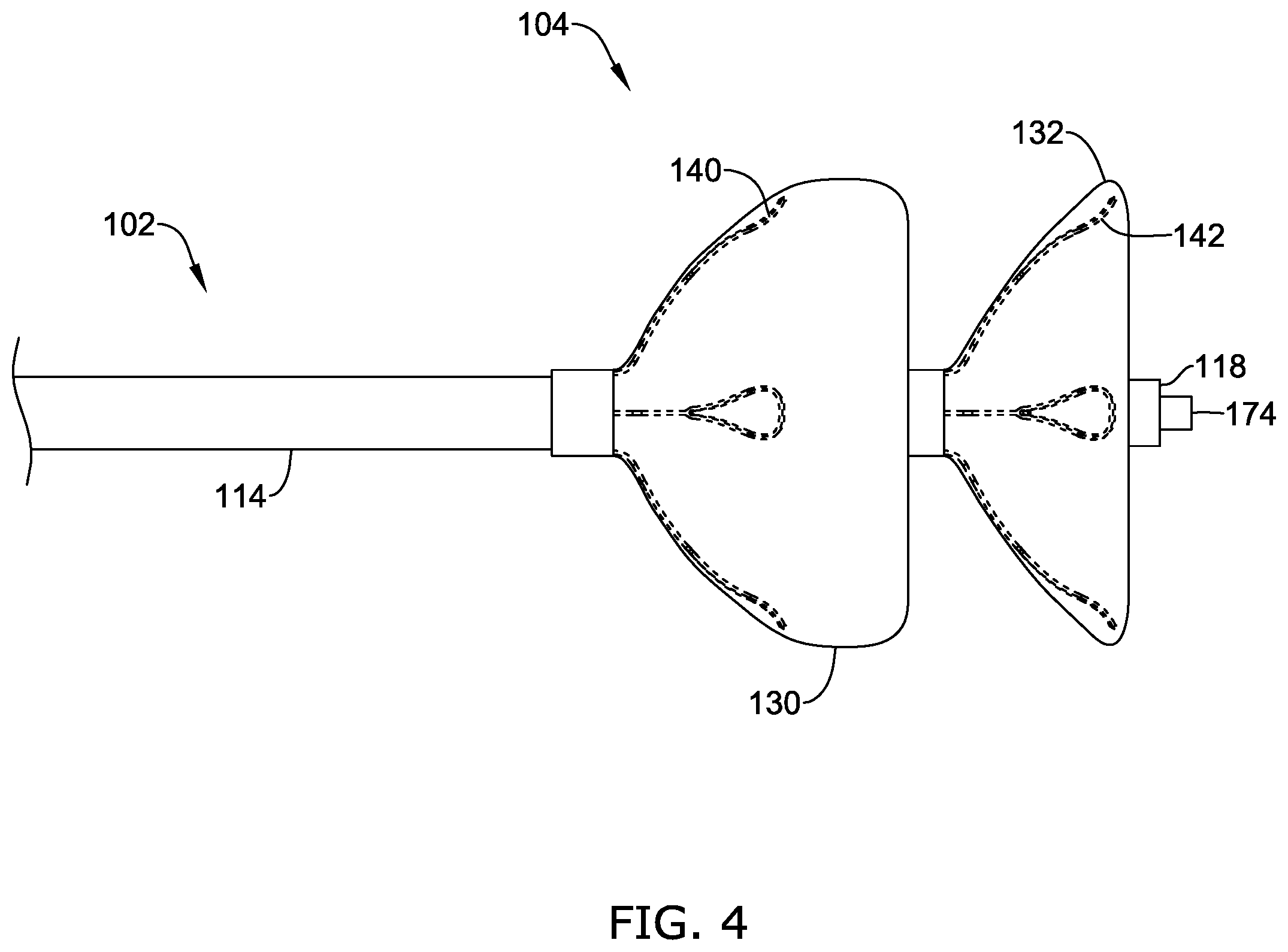 Patent US12496122 Figure 4 – Ablation and occlusive system