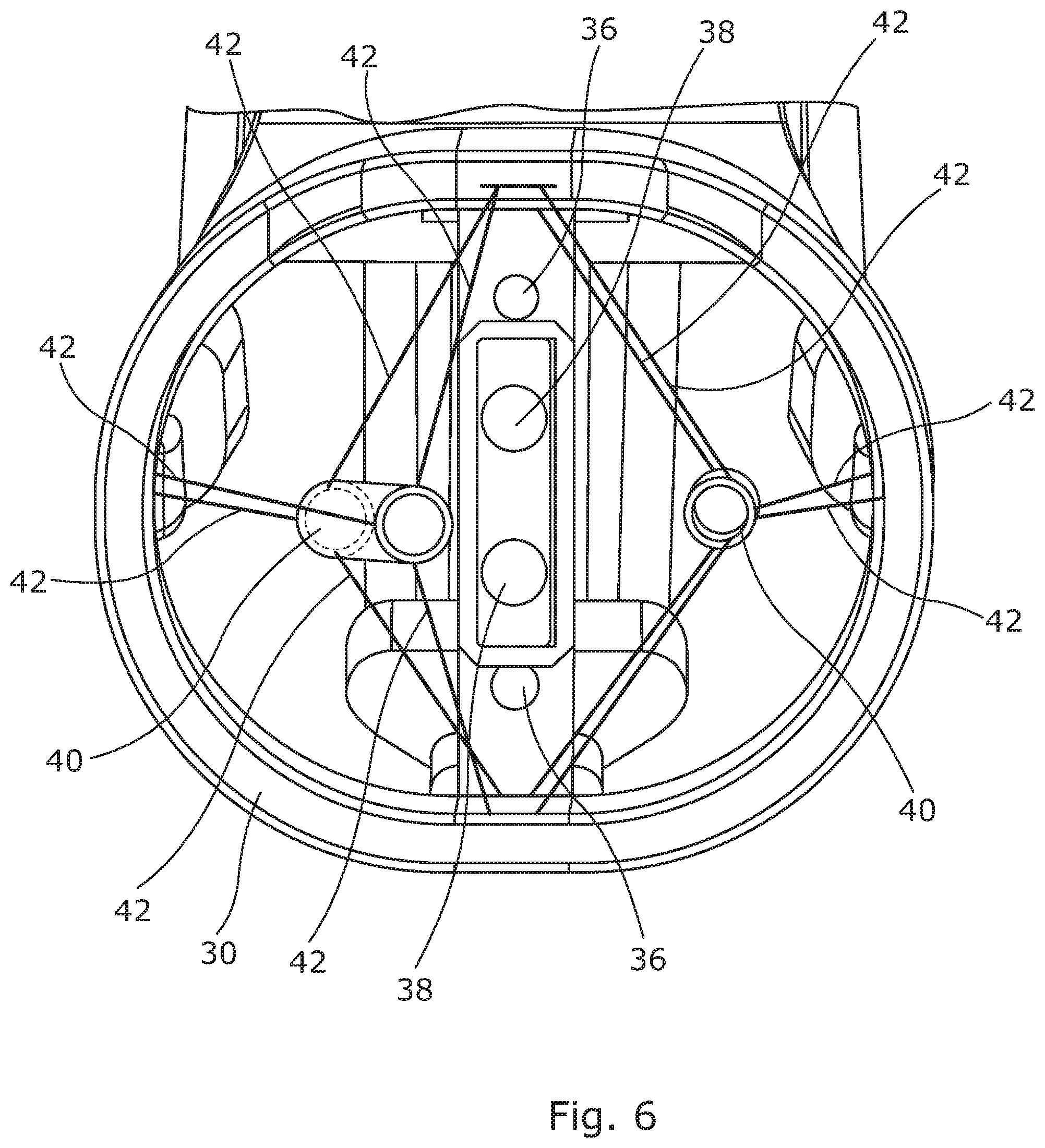 Patent US12496131 Figure 3 – Trans-oral surgery device comprising a blade with a distal scaffold and a support adjustable through tendons