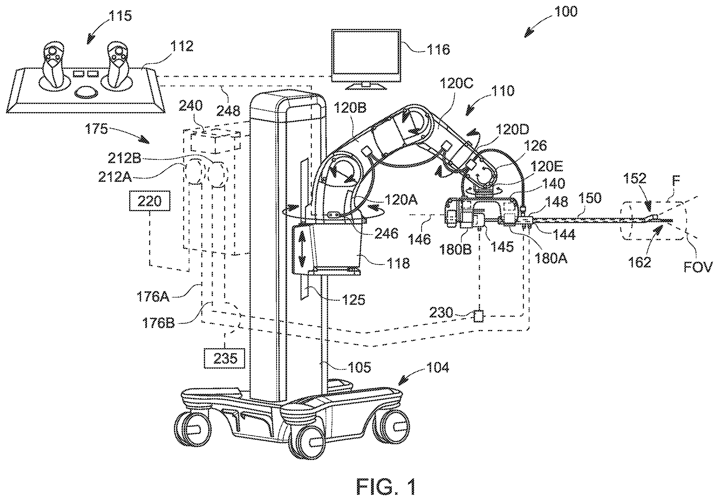 Patent US12496147 Figure 1 – Medical robotic system
