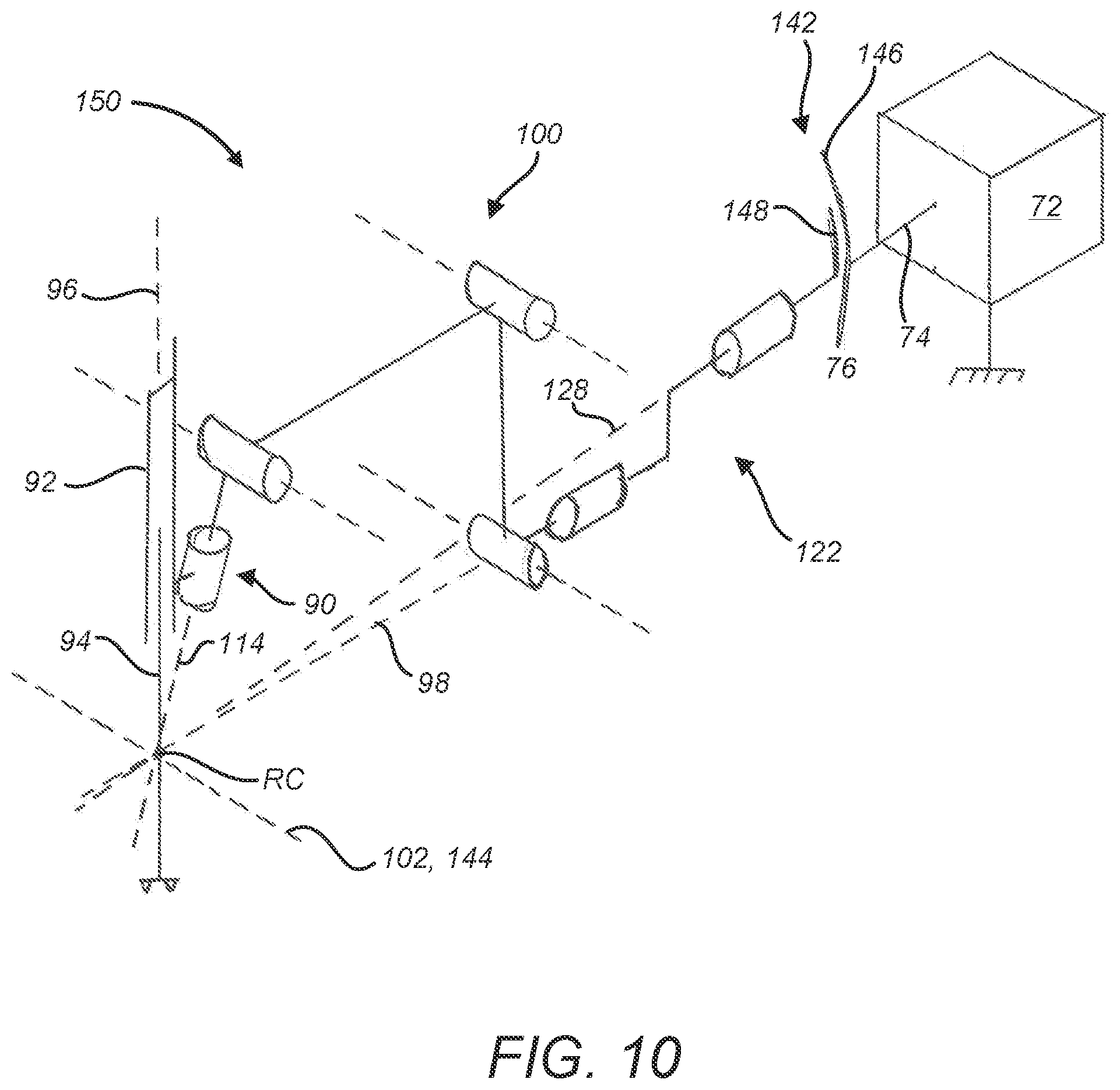 Patent US12496157 Figure 7 – Redundant axis and degree of freedom for hardware-constrained remote center robotic manipulator