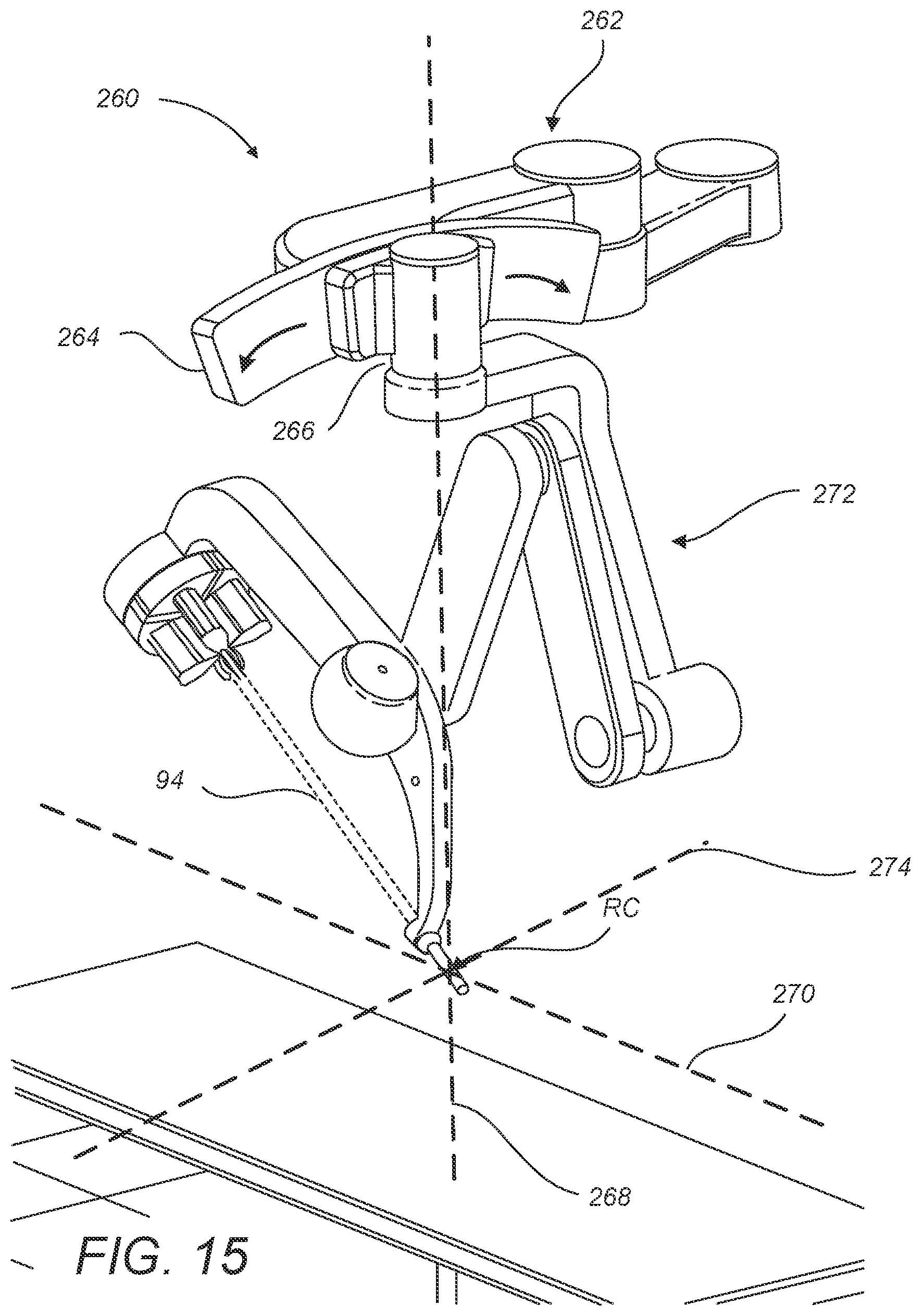 Patent US12496157 Figure 12 – Redundant axis and degree of freedom for hardware-constrained remote center robotic manipulator