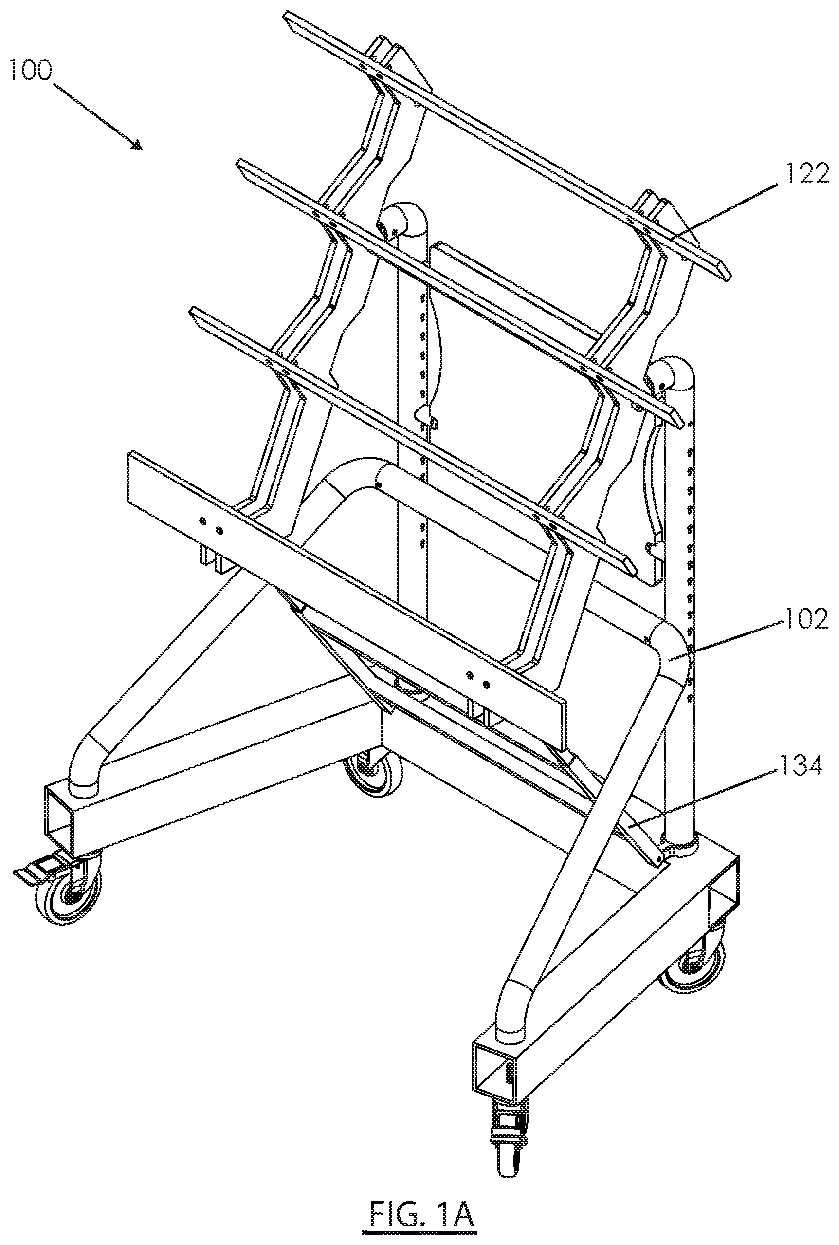 Patent US12496159 Figure 1 – Cantilever organizational rack system for supporting surgical instrumentation