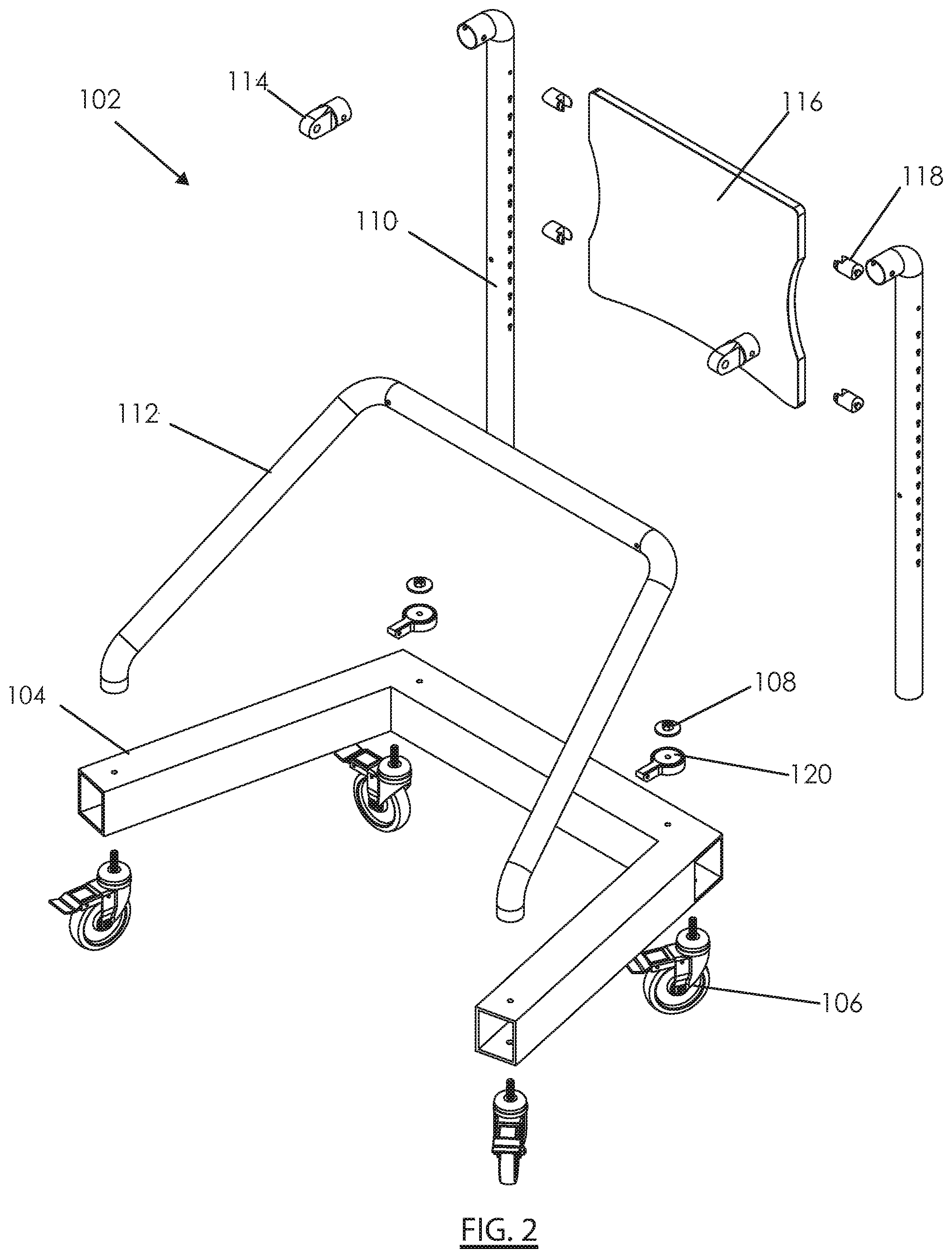 Patent US12496159 Figure 3 – Cantilever organizational rack system for supporting surgical instrumentation