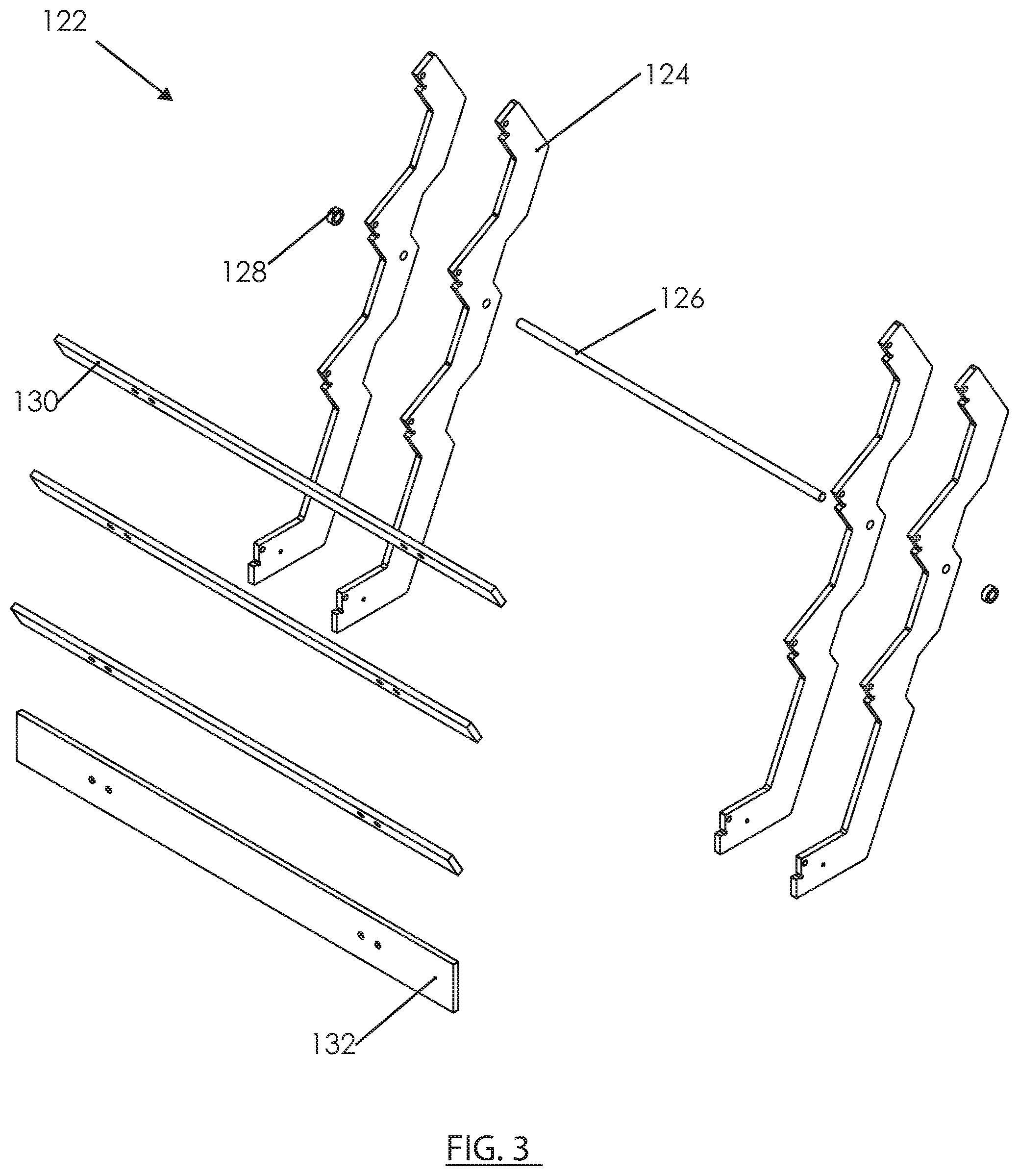 Patent US12496159 Figure 4 – Cantilever organizational rack system for supporting surgical instrumentation