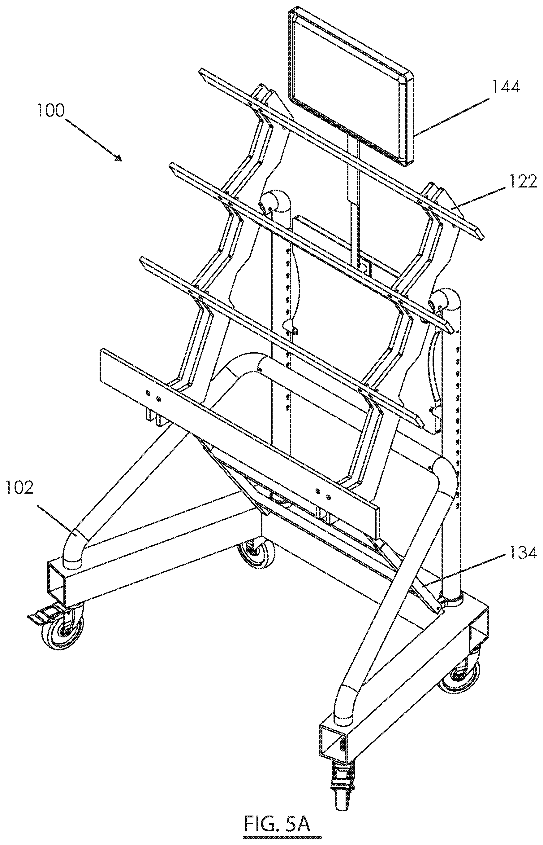 Patent US12496159 Figure 6 – Cantilever organizational rack system for supporting surgical instrumentation