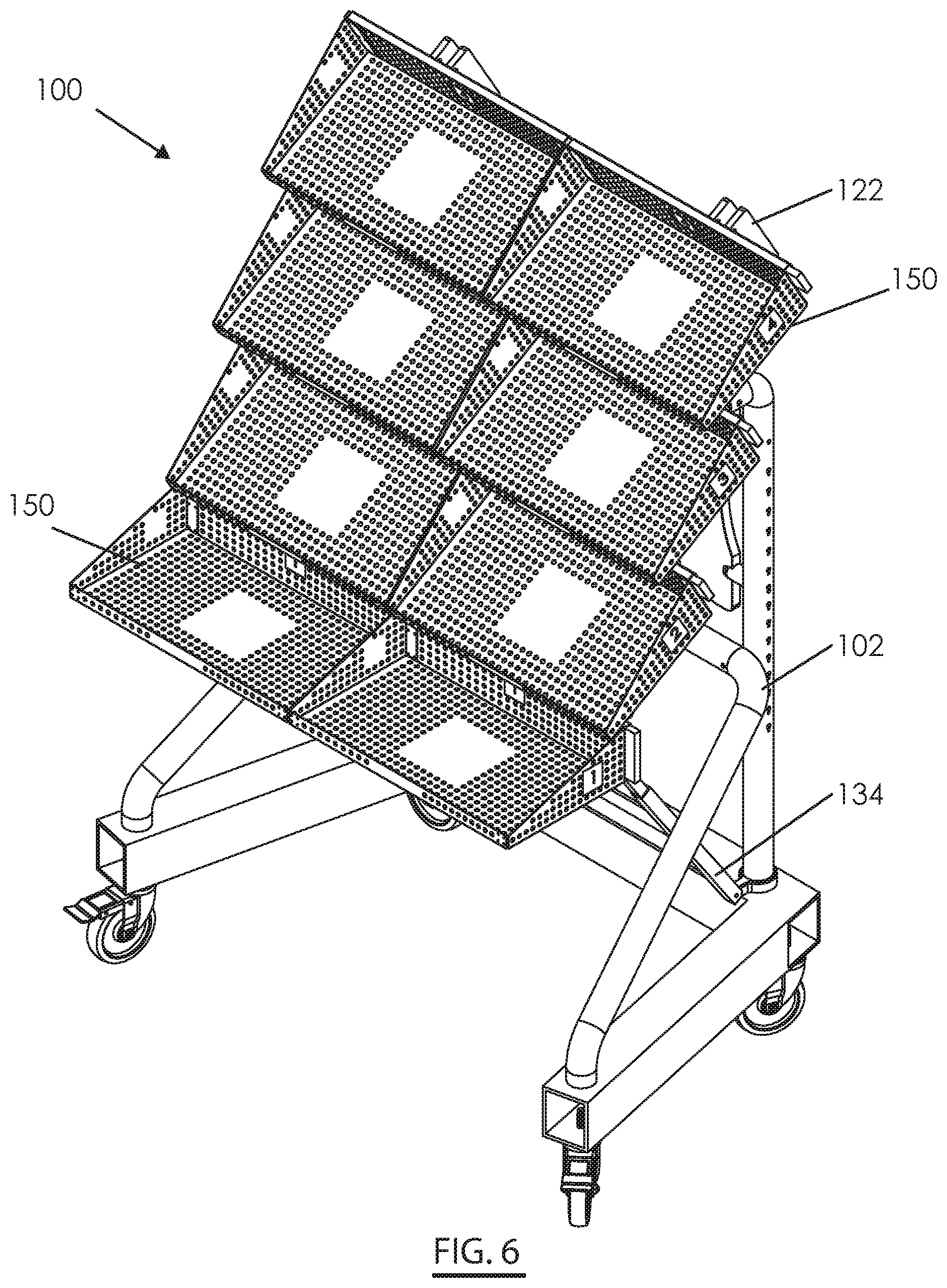 Patent US12496159 Figure 8 – Cantilever organizational rack system for supporting surgical instrumentation