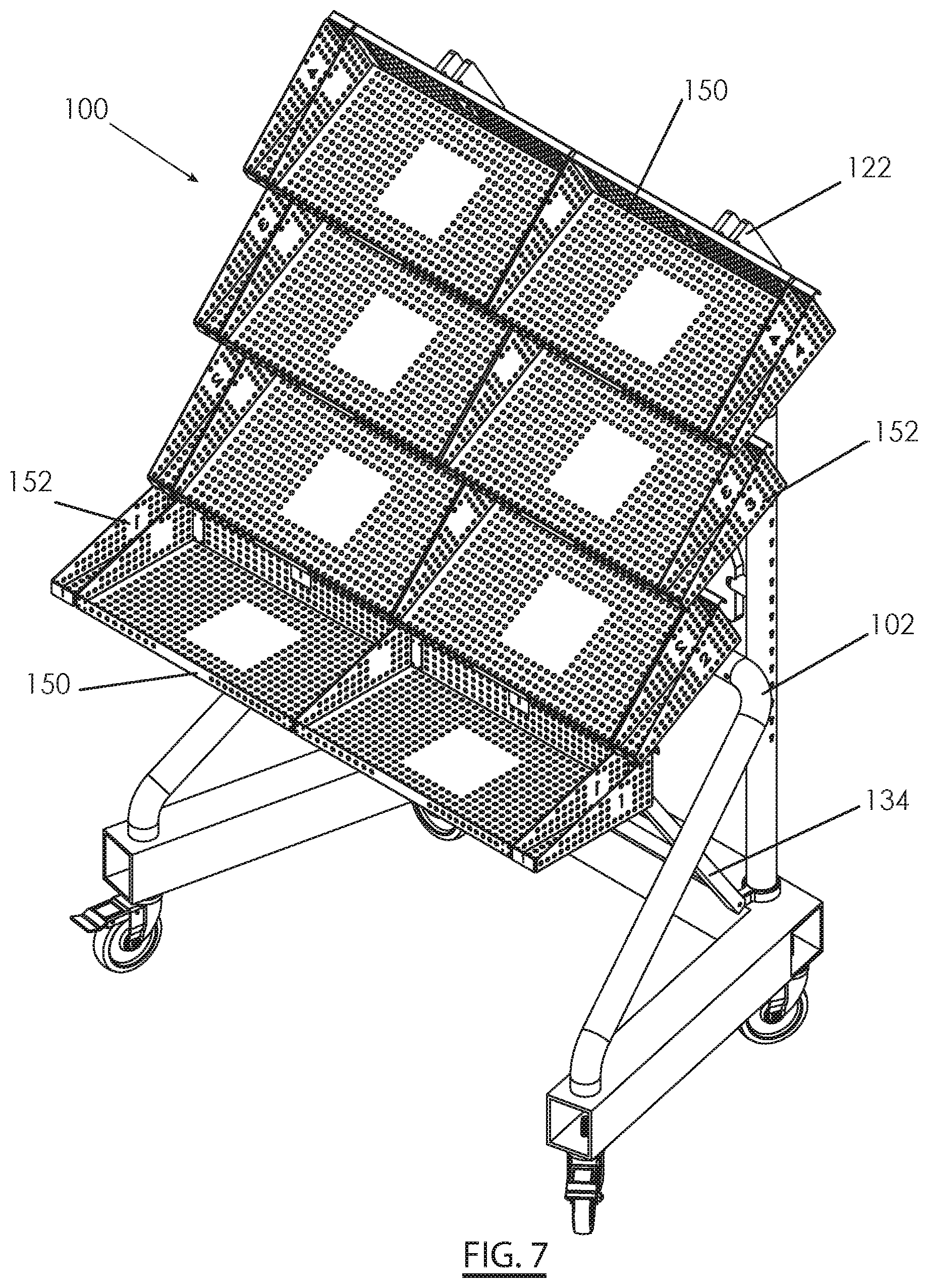 Patent US12496159 Figure 9 – Cantilever organizational rack system for supporting surgical instrumentation