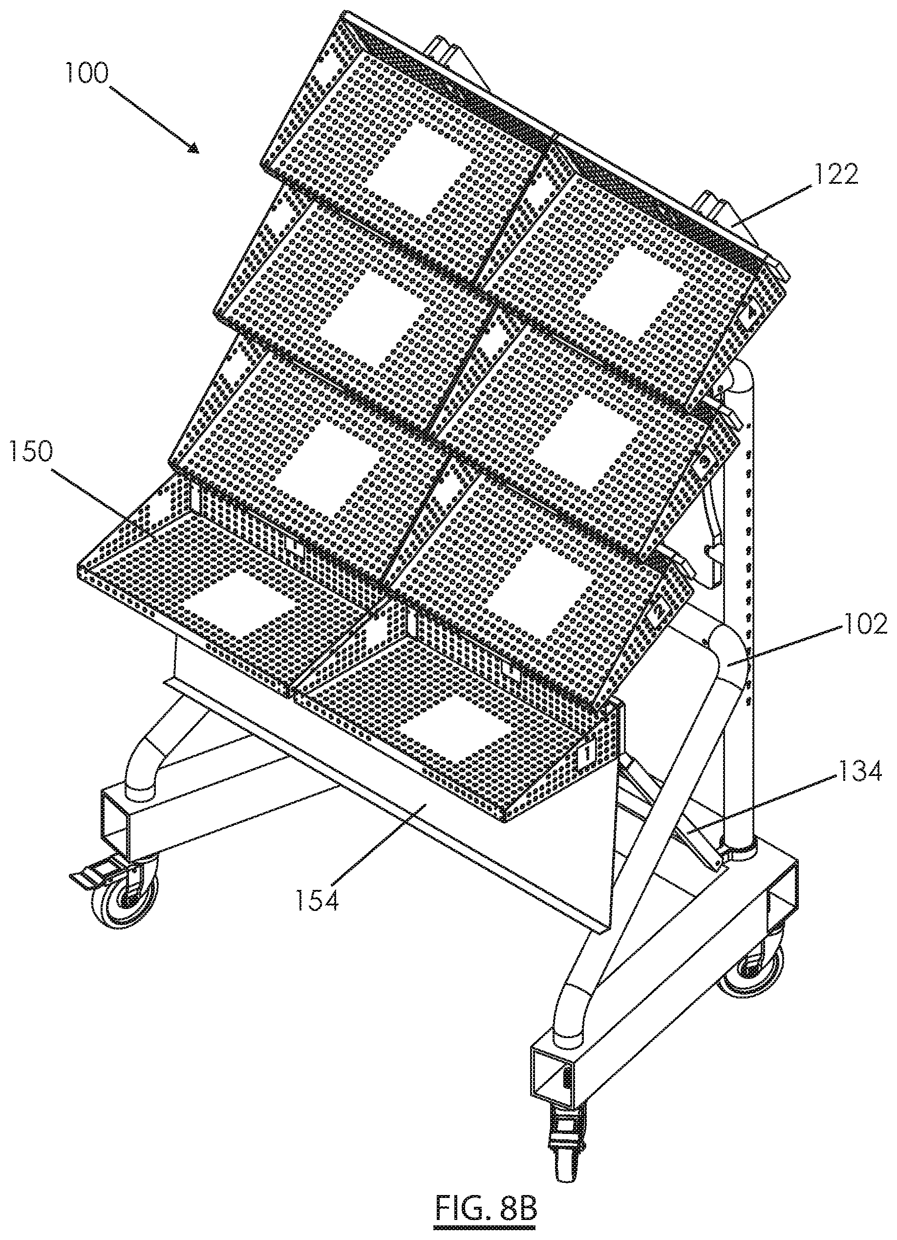 Patent US12496159 Figure 11 – Cantilever organizational rack system for supporting surgical instrumentation