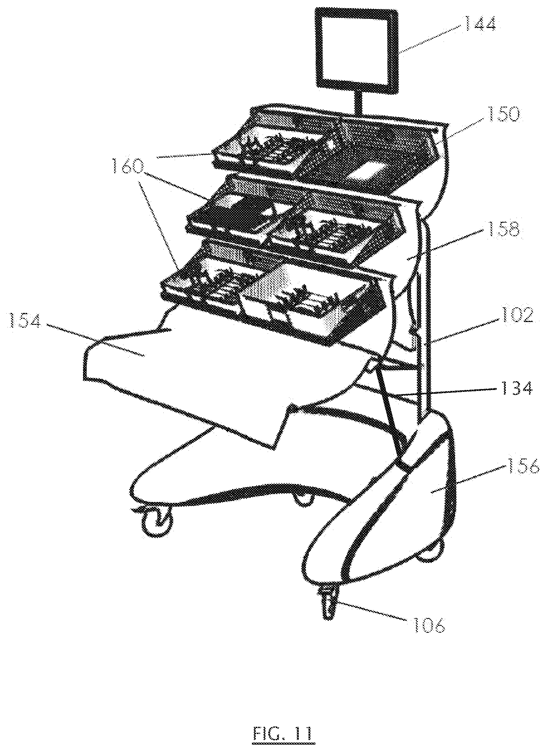 Patent US12496159 Figure 14 – Cantilever organizational rack system for supporting surgical instrumentation