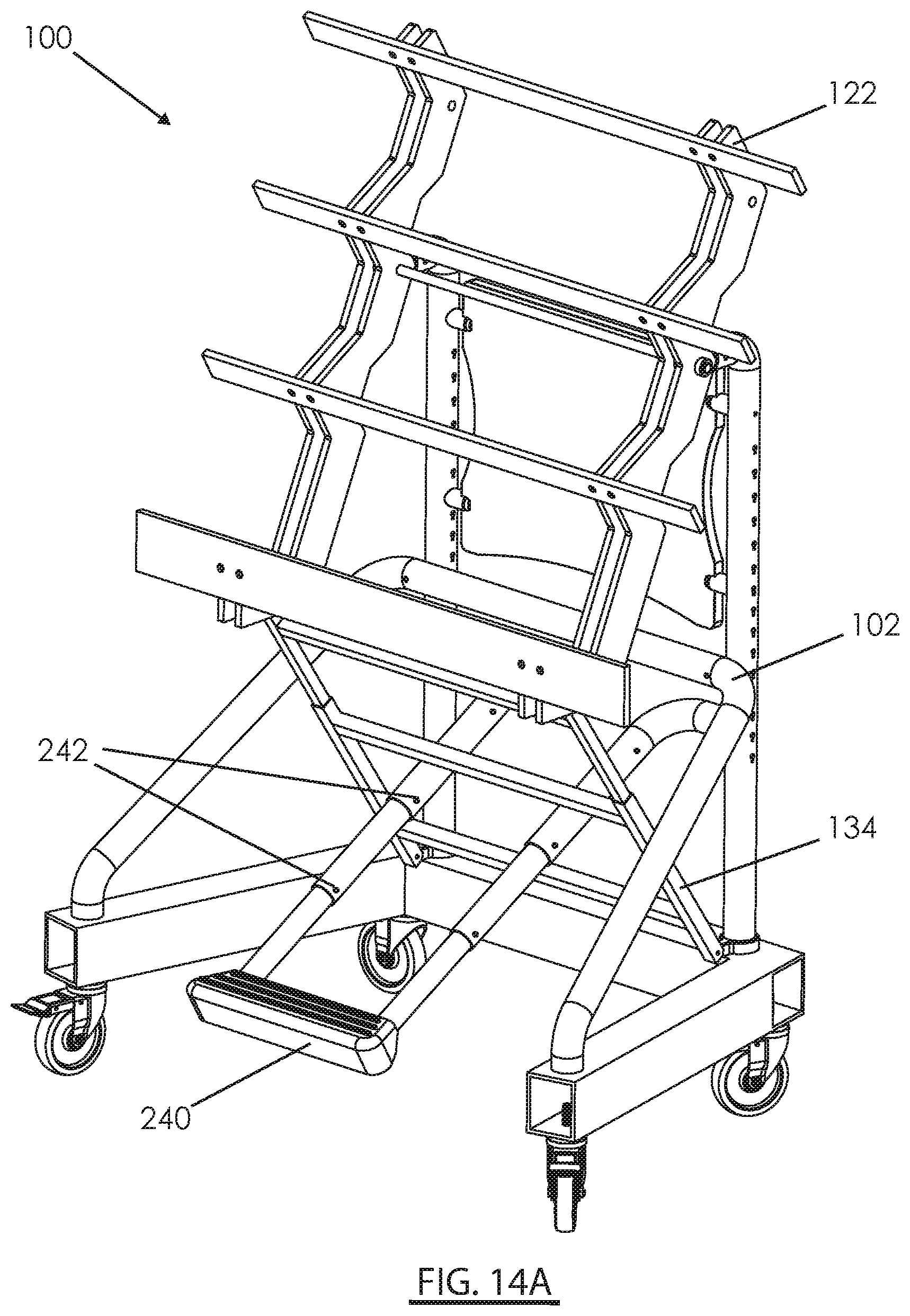 Patent US12496159 Figure 19 – Cantilever organizational rack system for supporting surgical instrumentation