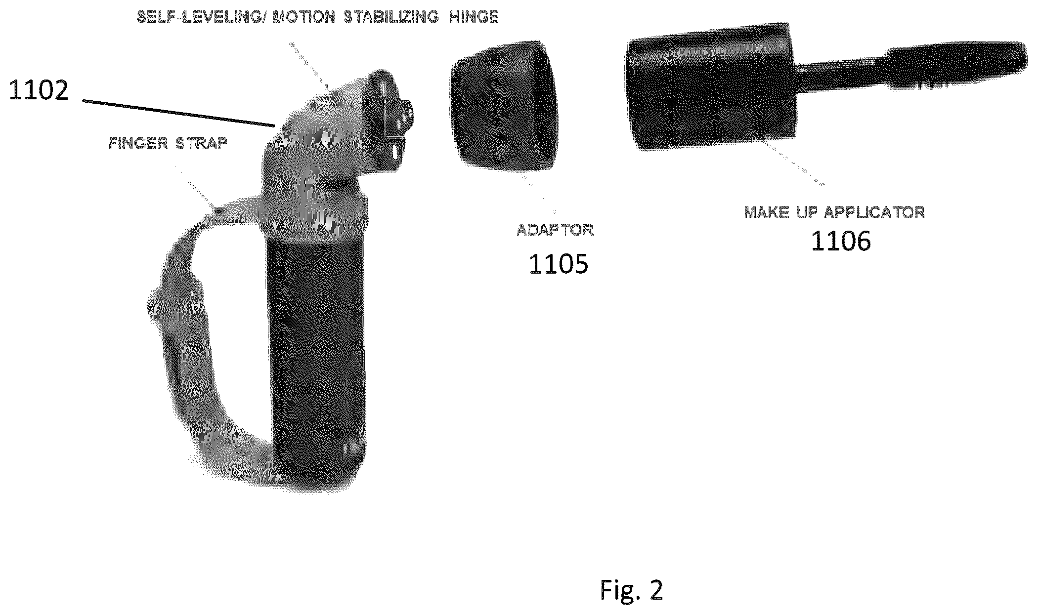 Patent US12496204 Figure 2 – Feedback and calibration system for cosmetic applicator configured for users with limited mobility