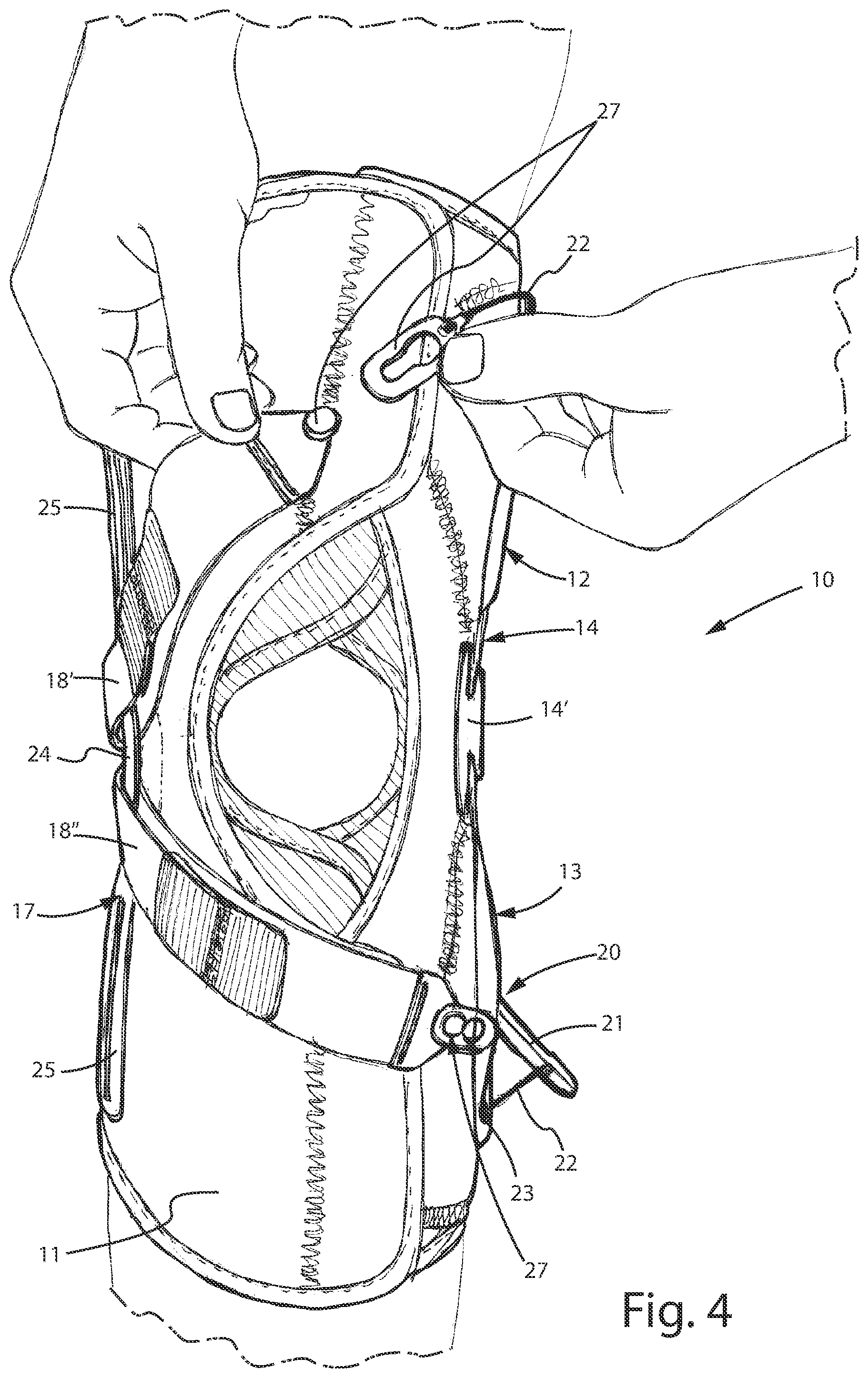 Patent US12496205 Figure 4 – Knee brace for the treatment of gonarthrosis
