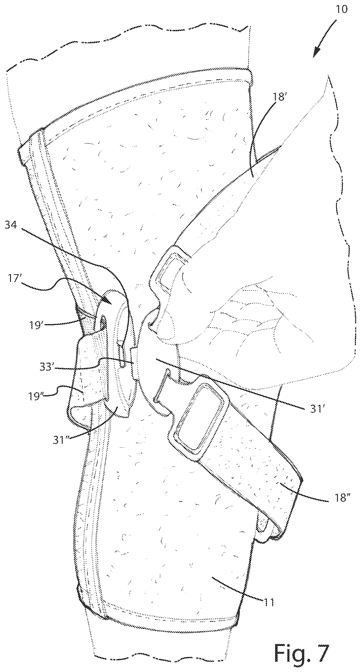 Patent US12496205 Figure 7 – Knee brace for the treatment of gonarthrosis